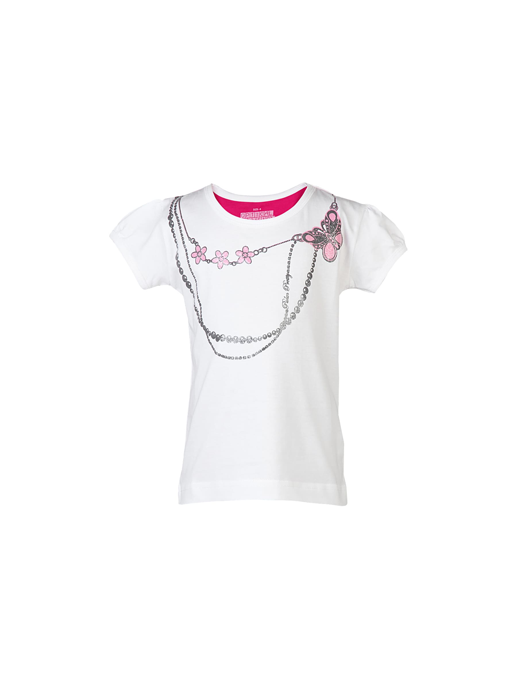 Palm Tree Kids Girls Printed White Tops