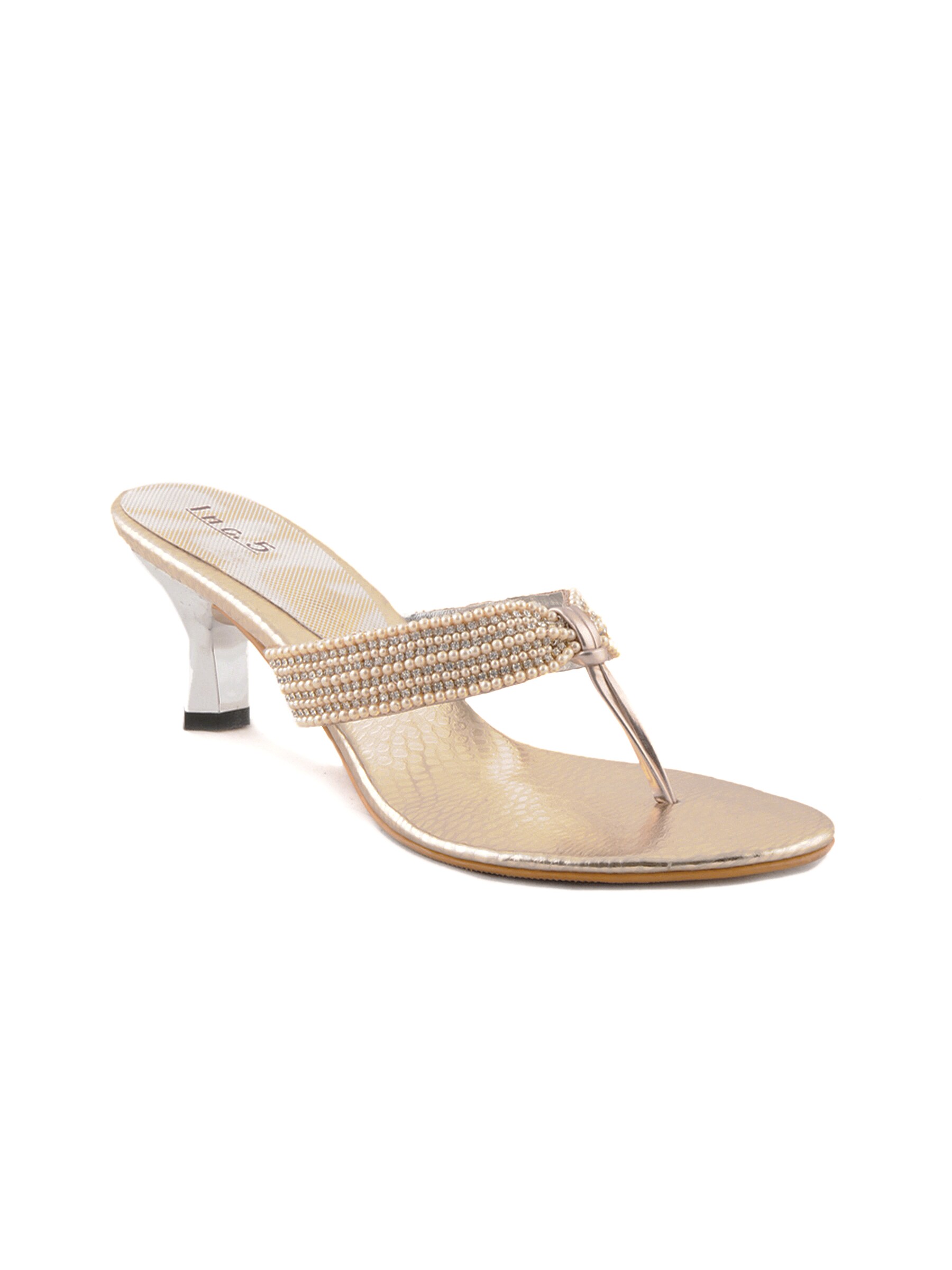 Inc 5 Women Casual Gold Heels