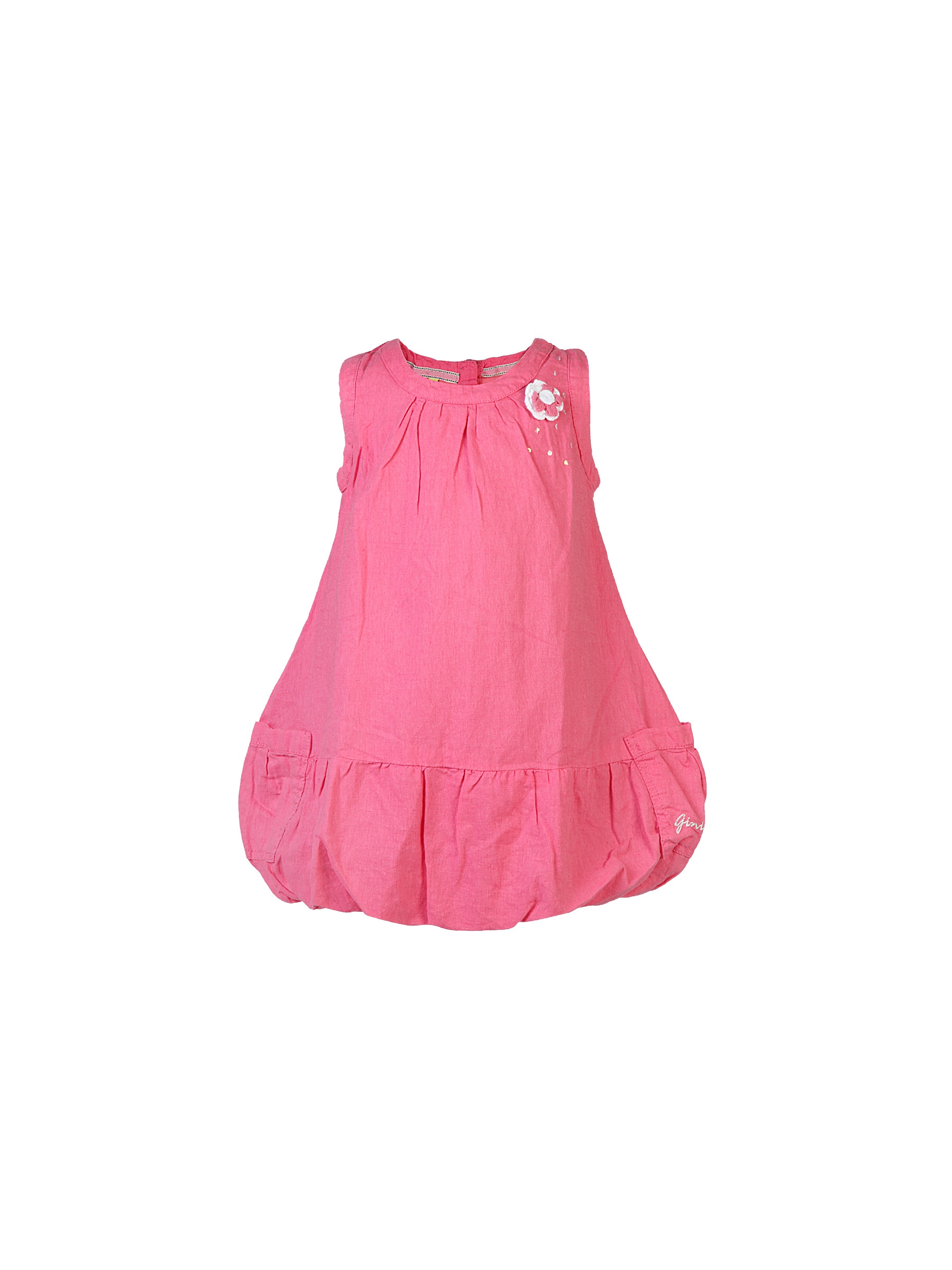 Gini and Jony Kids Girls Solid Pink Dresses