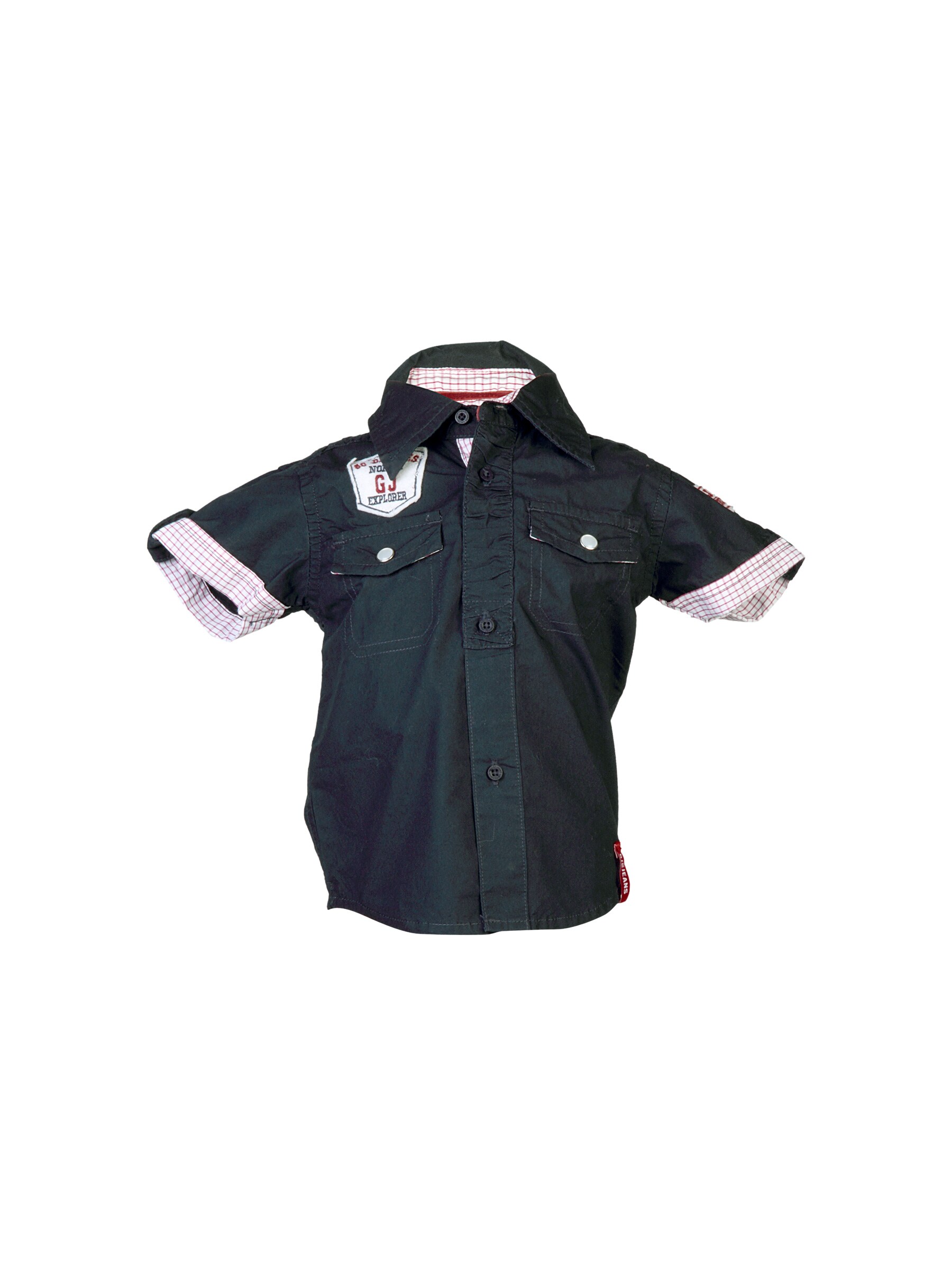 Gini and Jony Kids Boys Solid Navy Blue Shirts