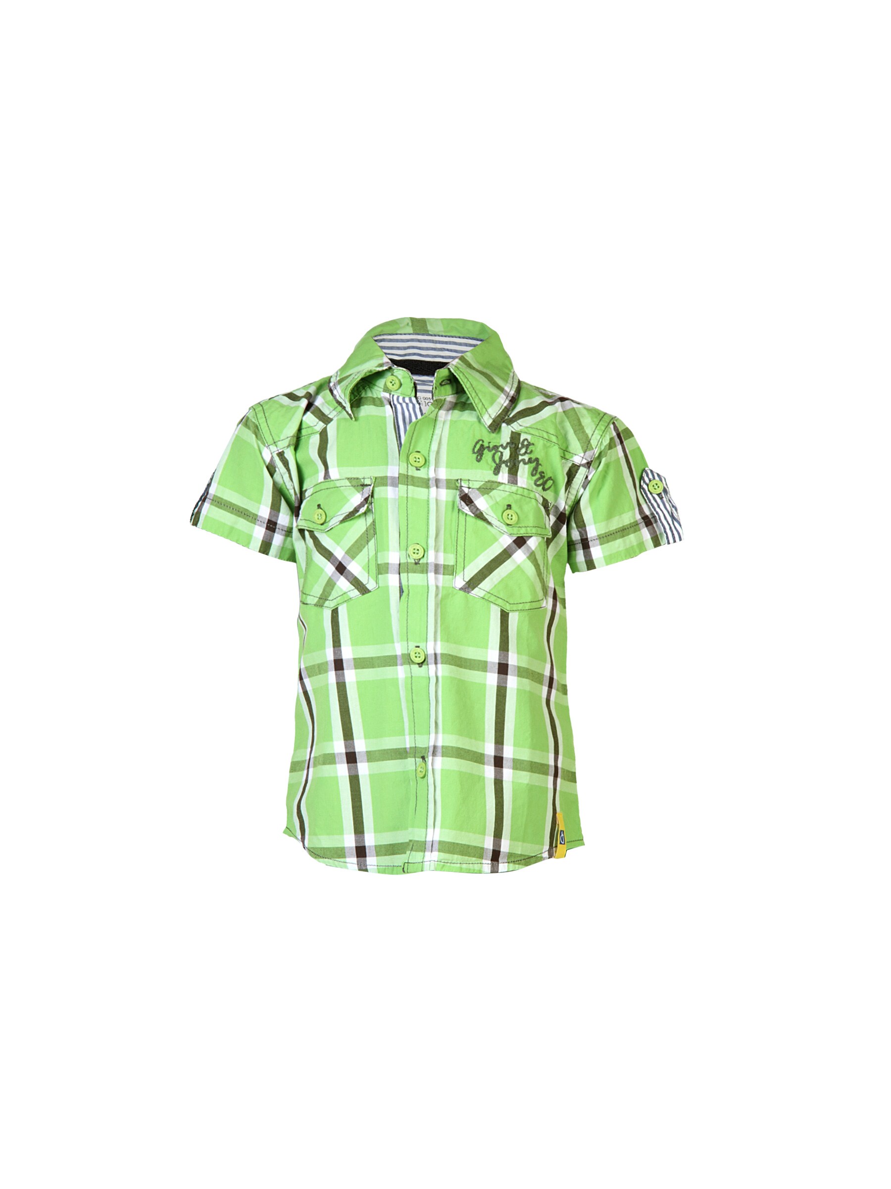Gini and Jony Kids Boys Check Green Shirts