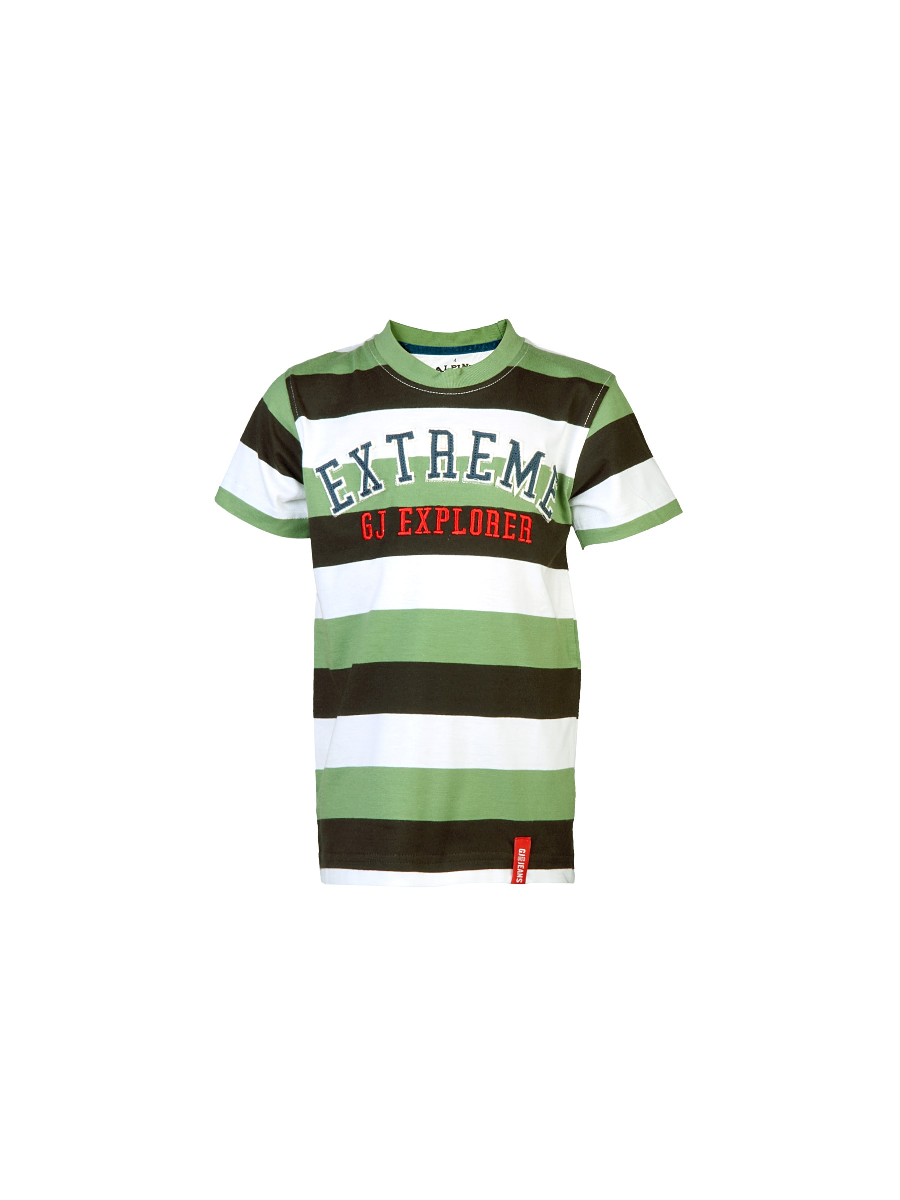 Gini and Jony Kids Boys Stripes Green Tshirts