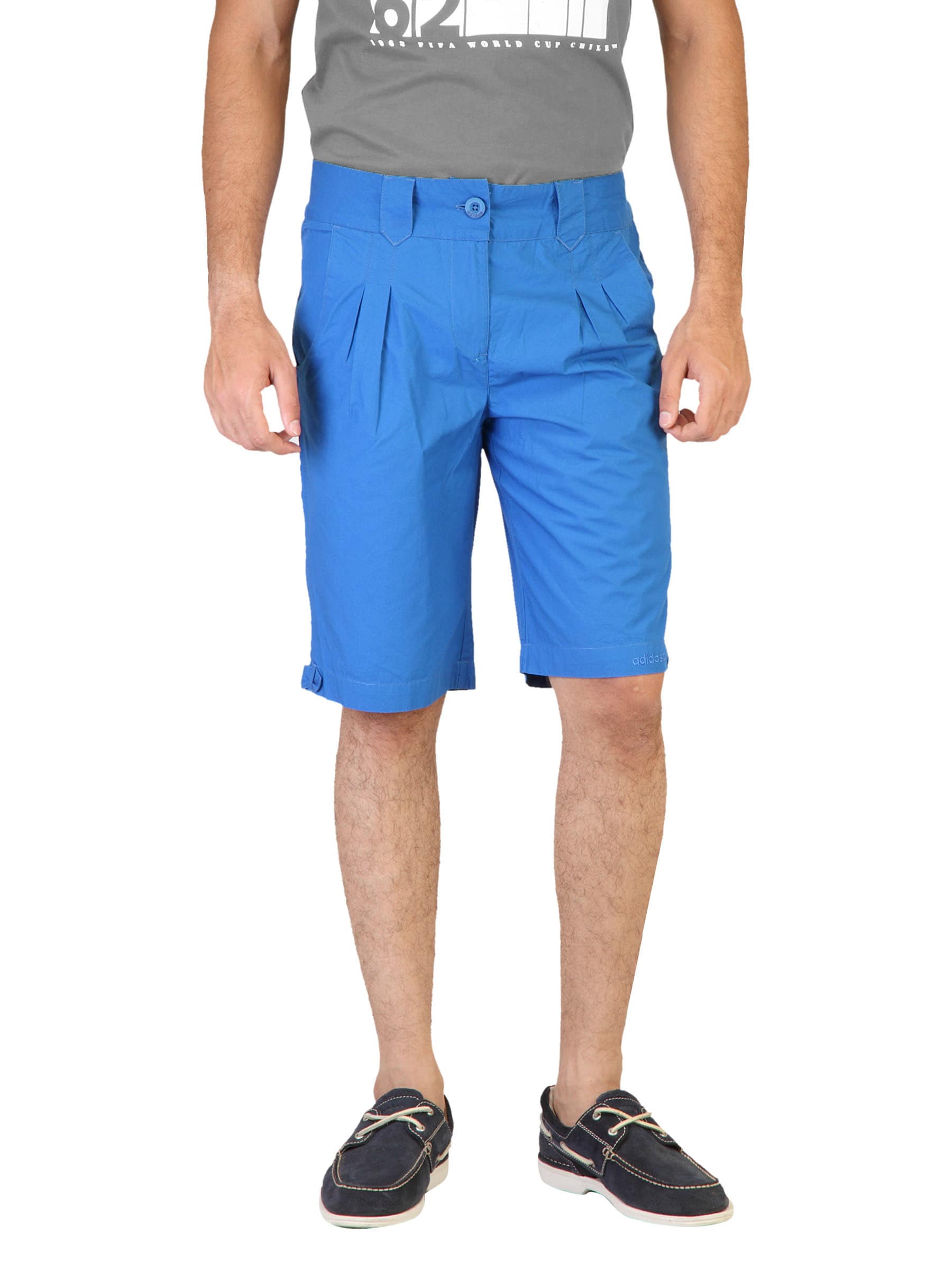 ADIDAS Men Solid Blue Shorts