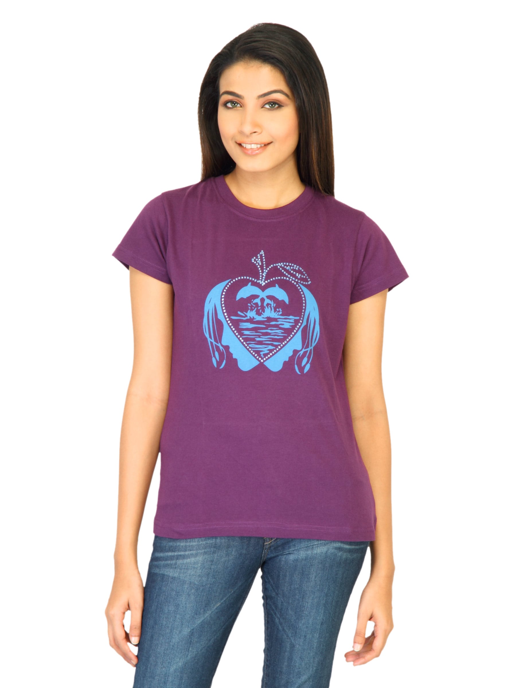 Inkfruit Women Printed Purple Tshirts