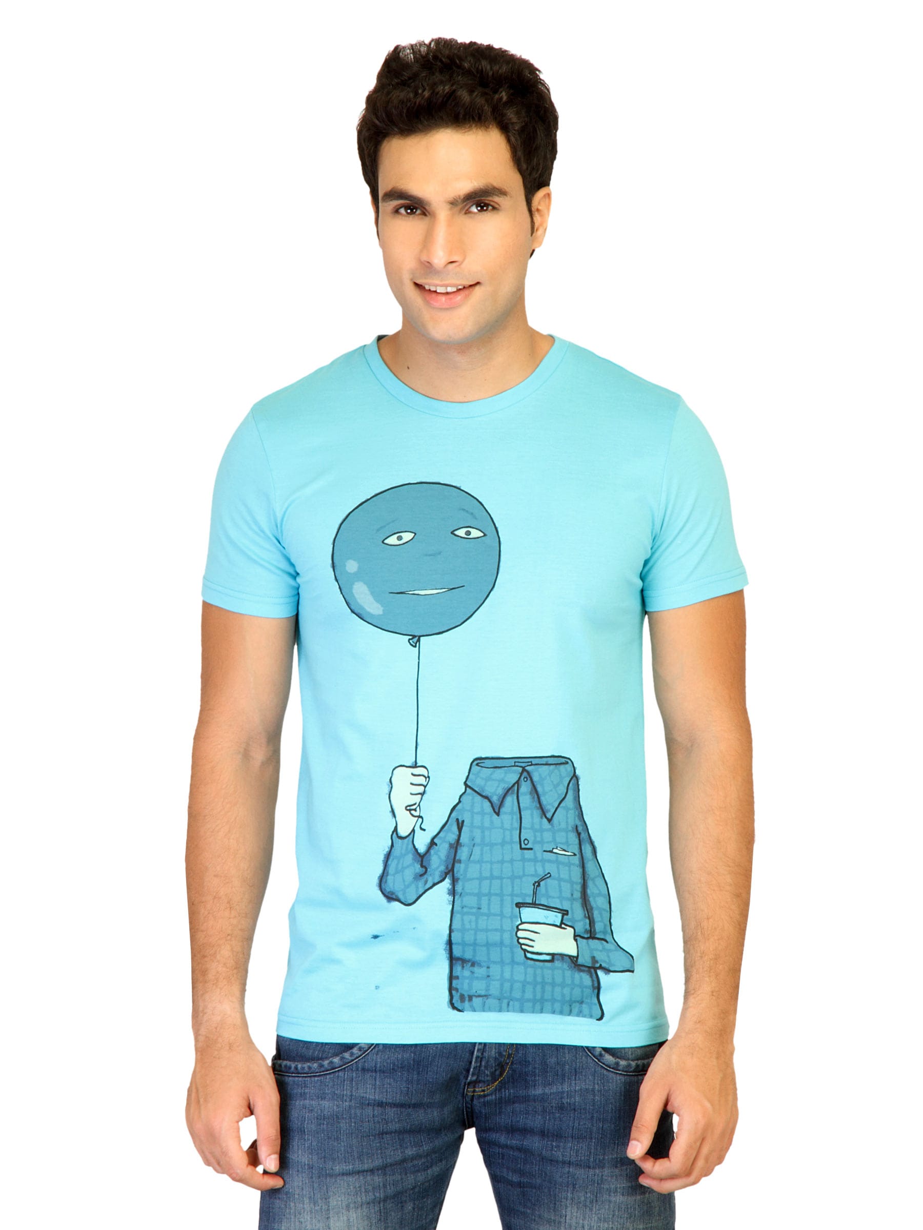 Chimp Men Baloon Boy Blue Tshirts