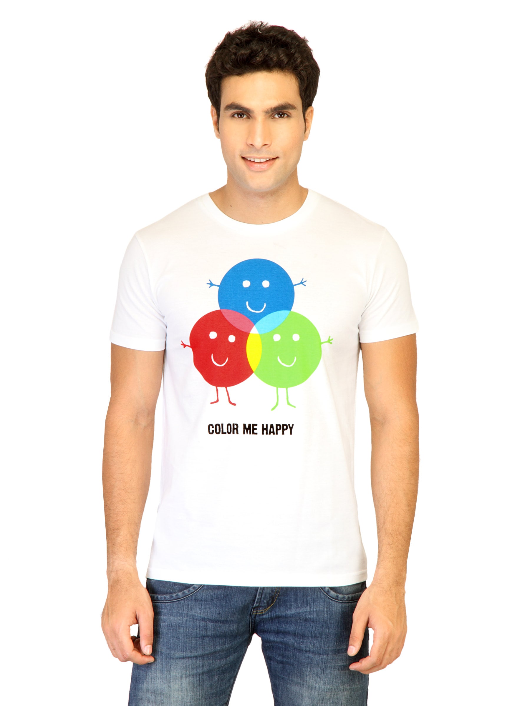 Chimp Men Color me Happy White Tshirts