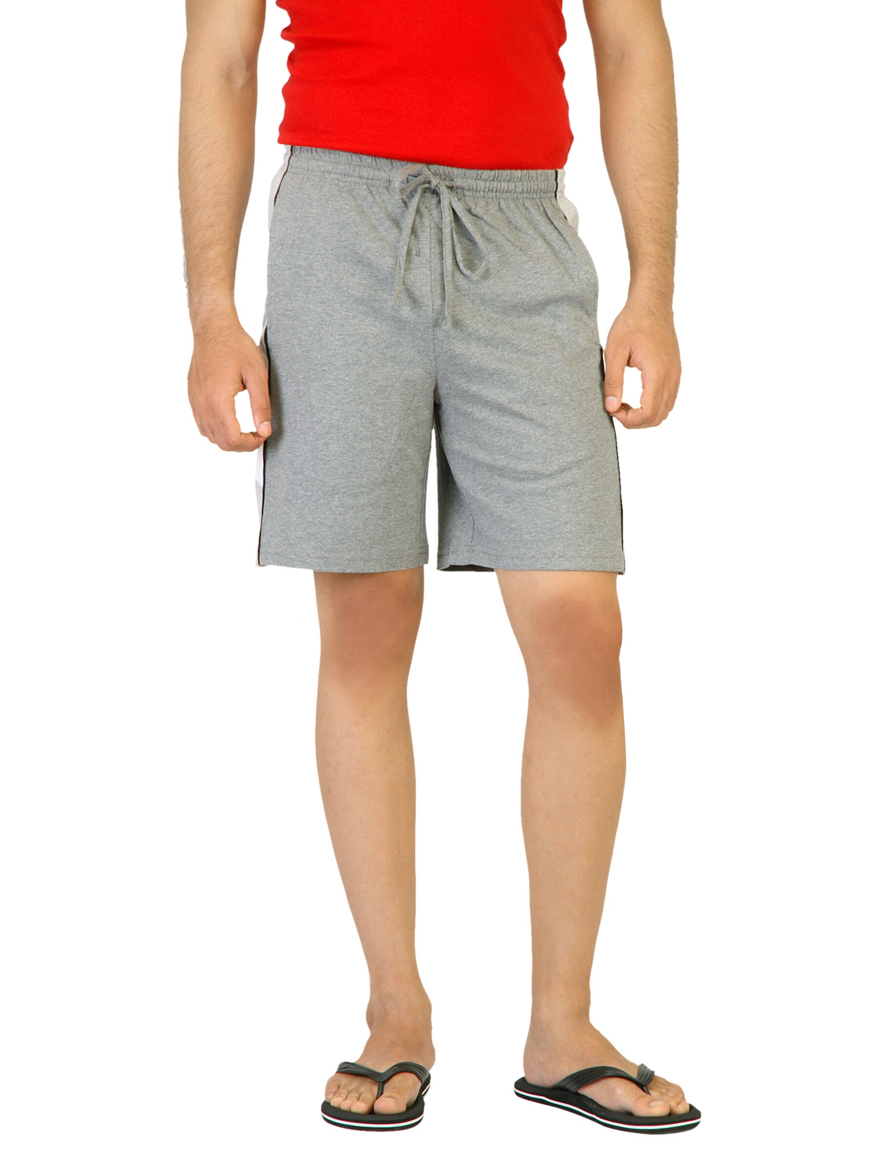 Hanes Men Knitted Grey Shorts