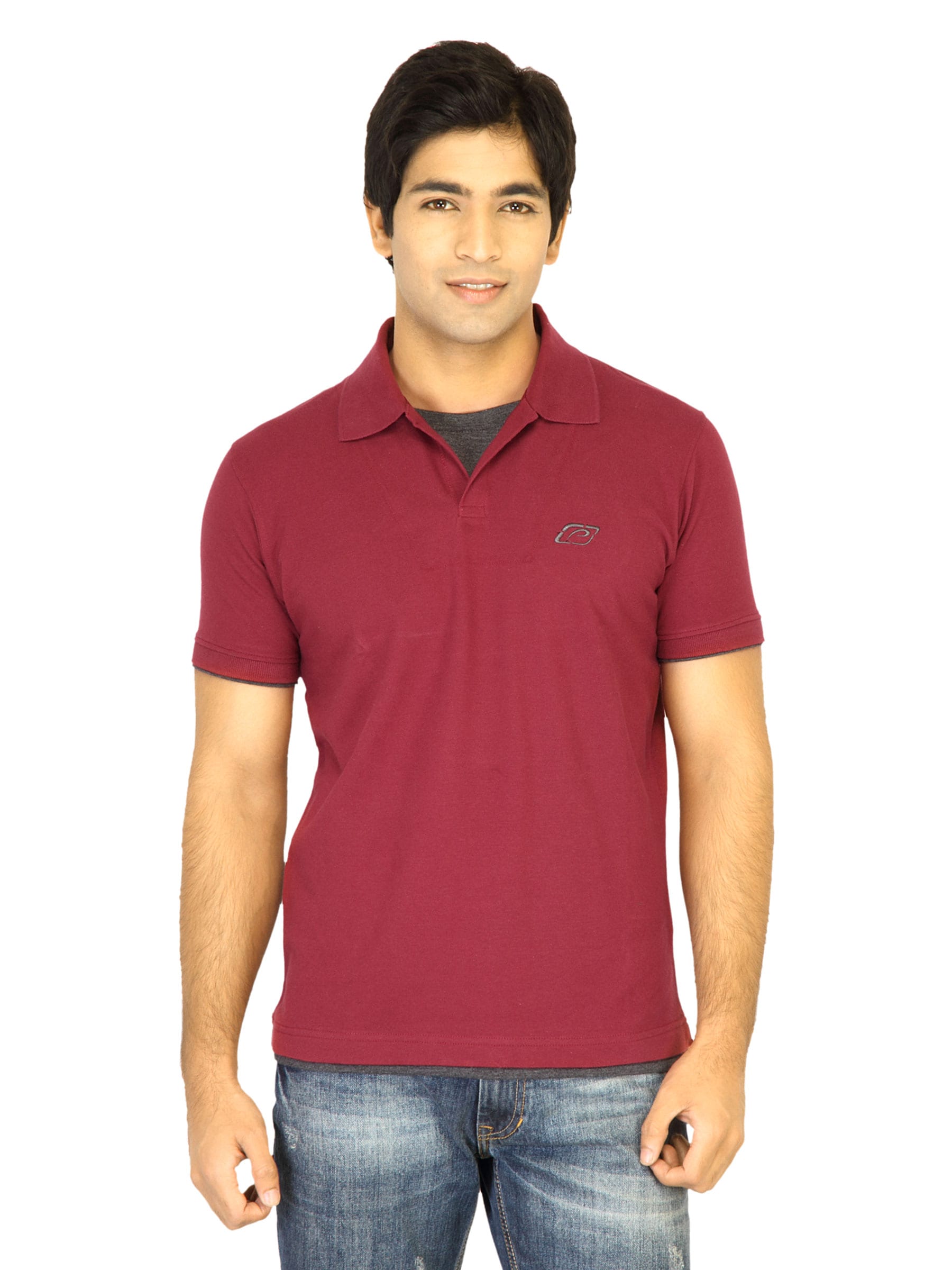 Proline Mens Solid Red Polo Tshirt