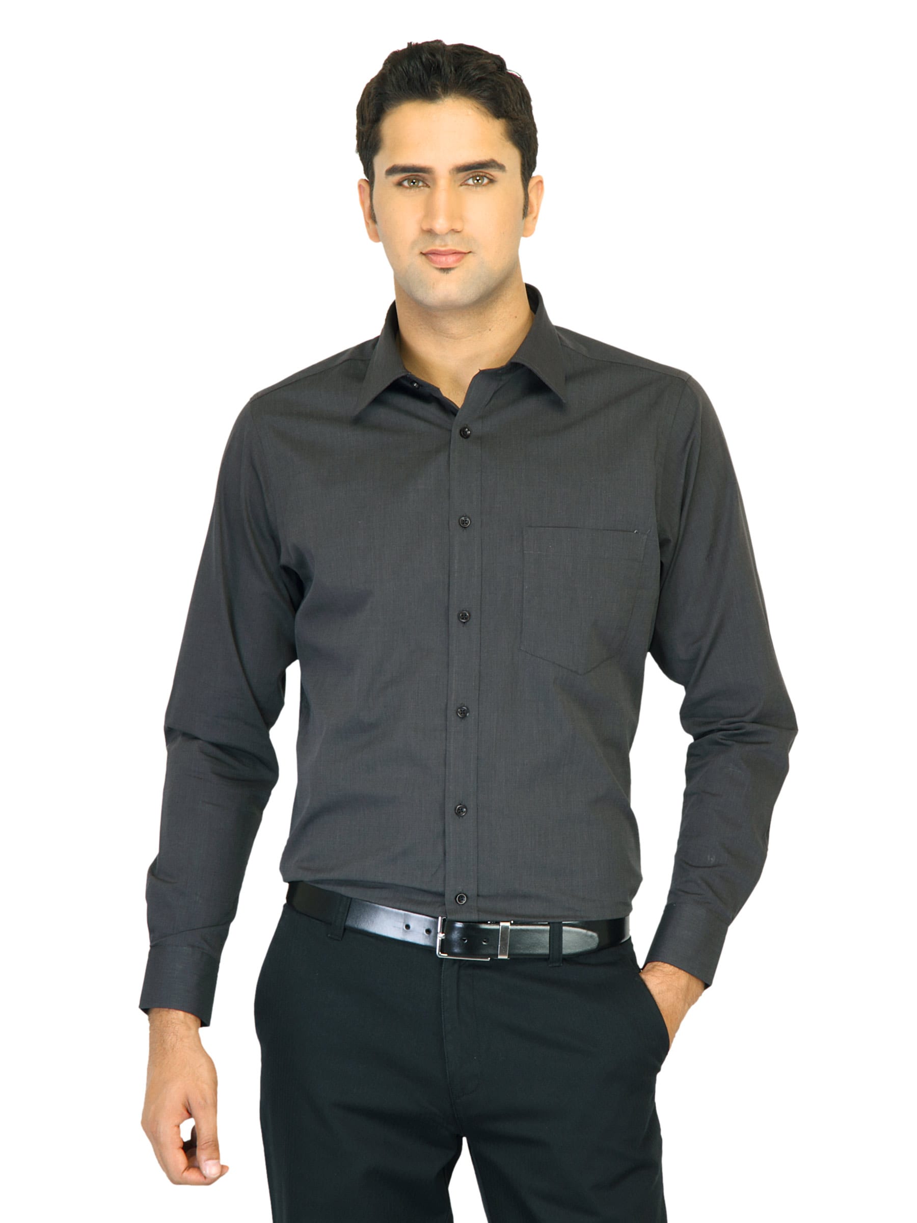 Belmonte Men Solid Black Shirts