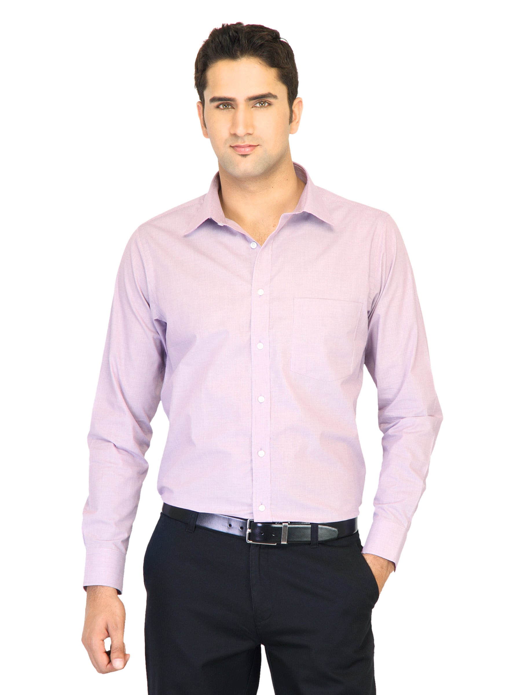 Belmonte Men Solid Purple Shirts