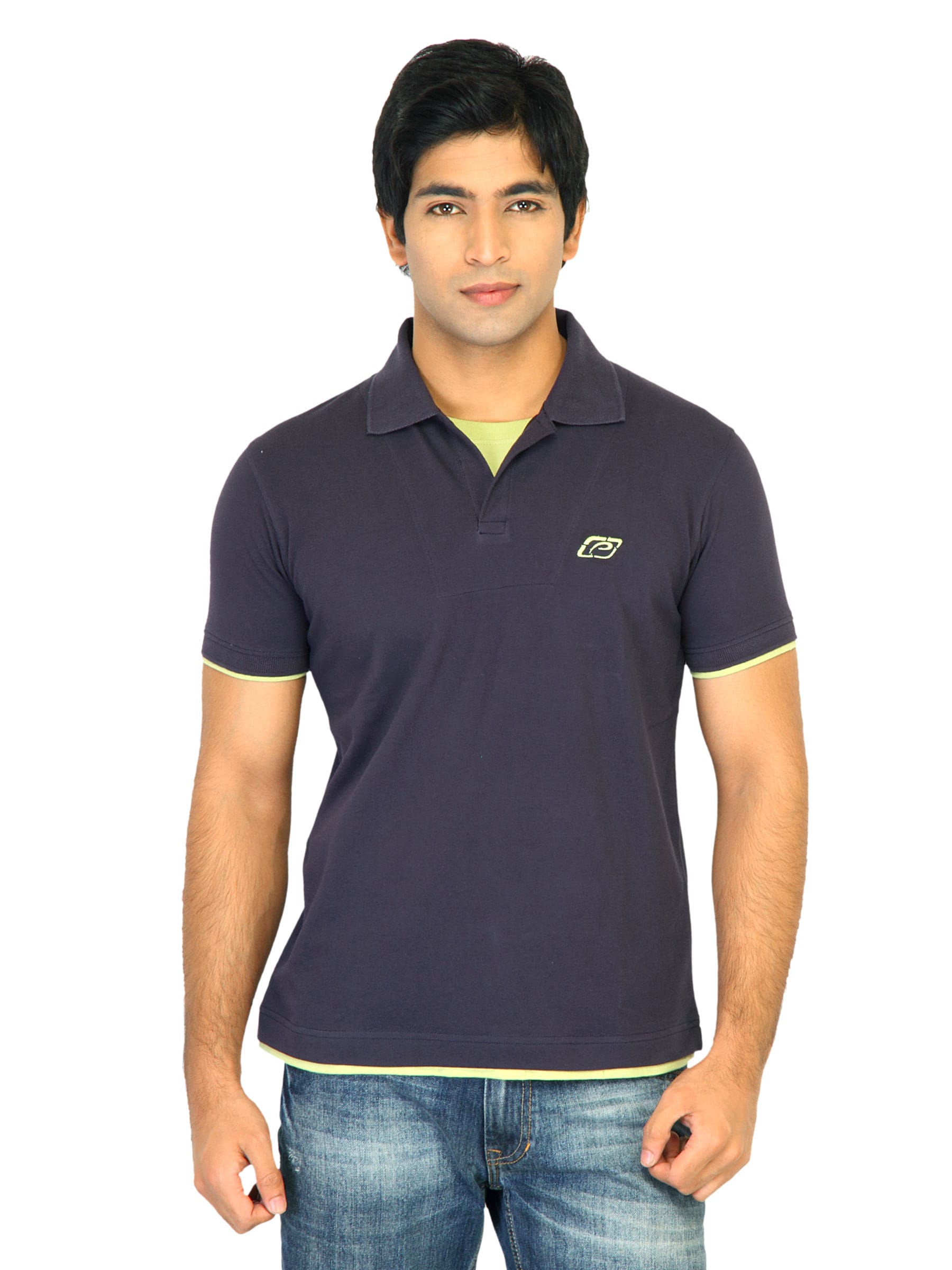 Proline Mens Solid Blue Polo Tshirt