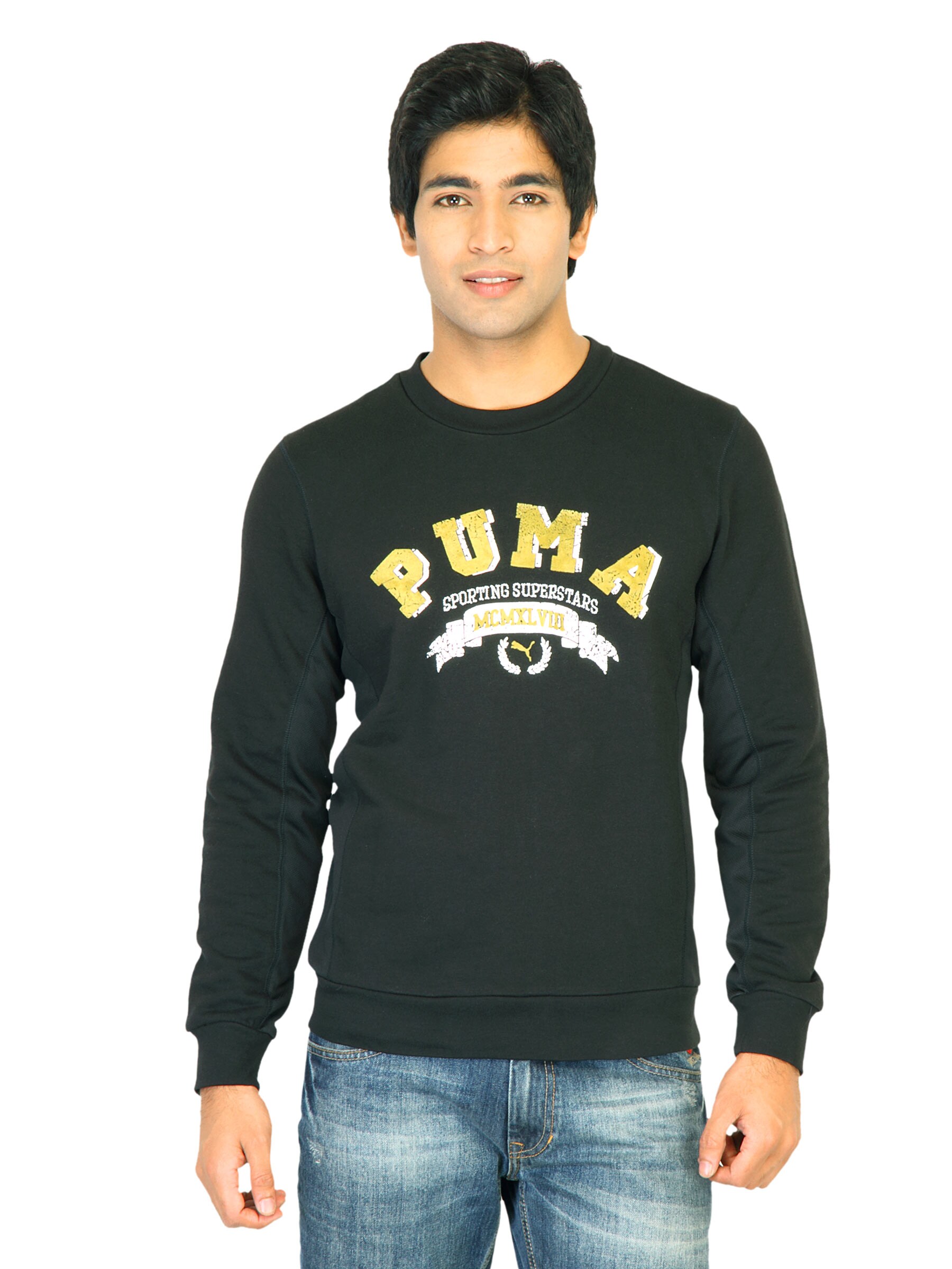 Puma Men Printed Black Sweatshirts