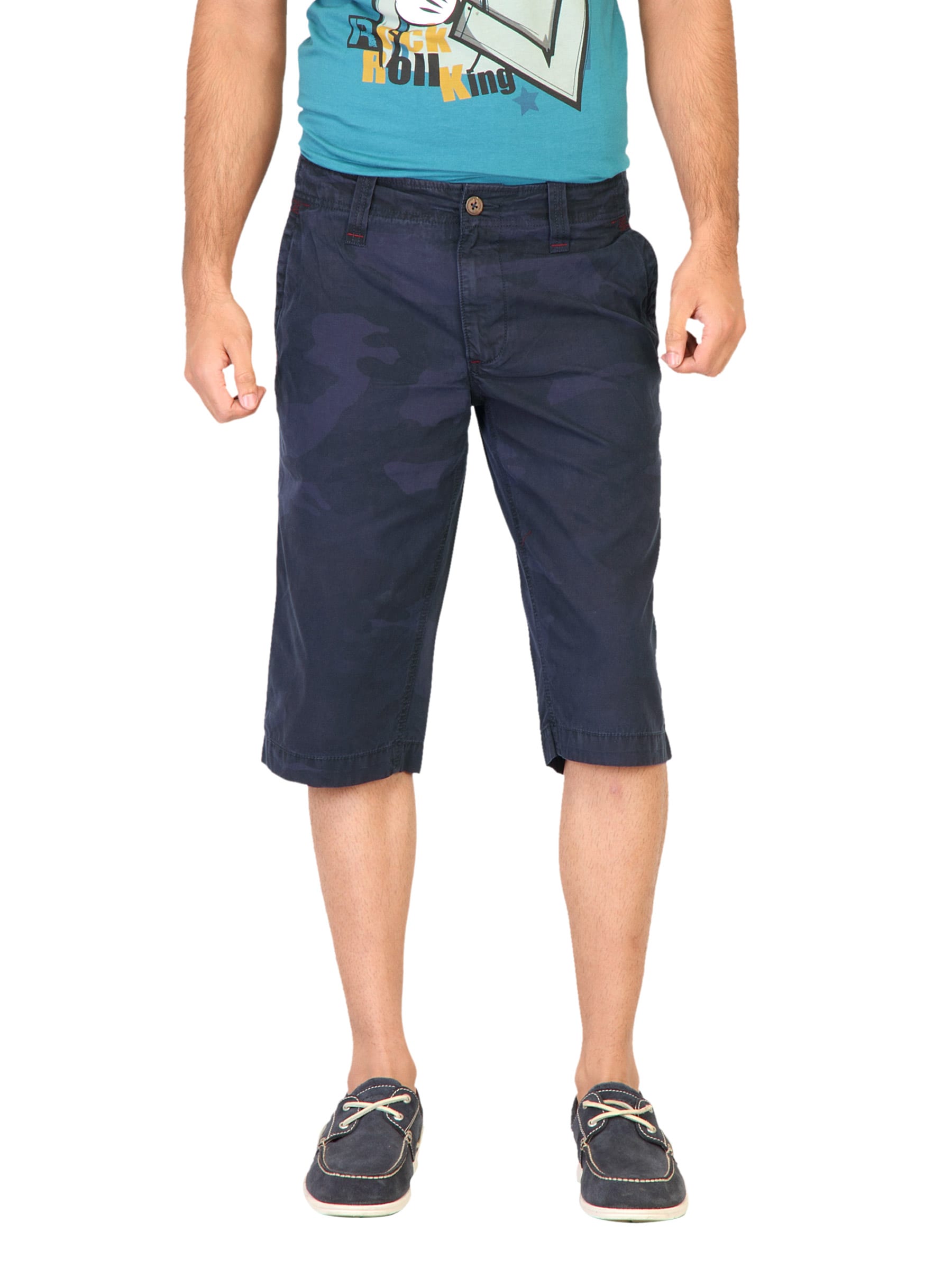 Probase Men Solid Navy Blue Shorts
