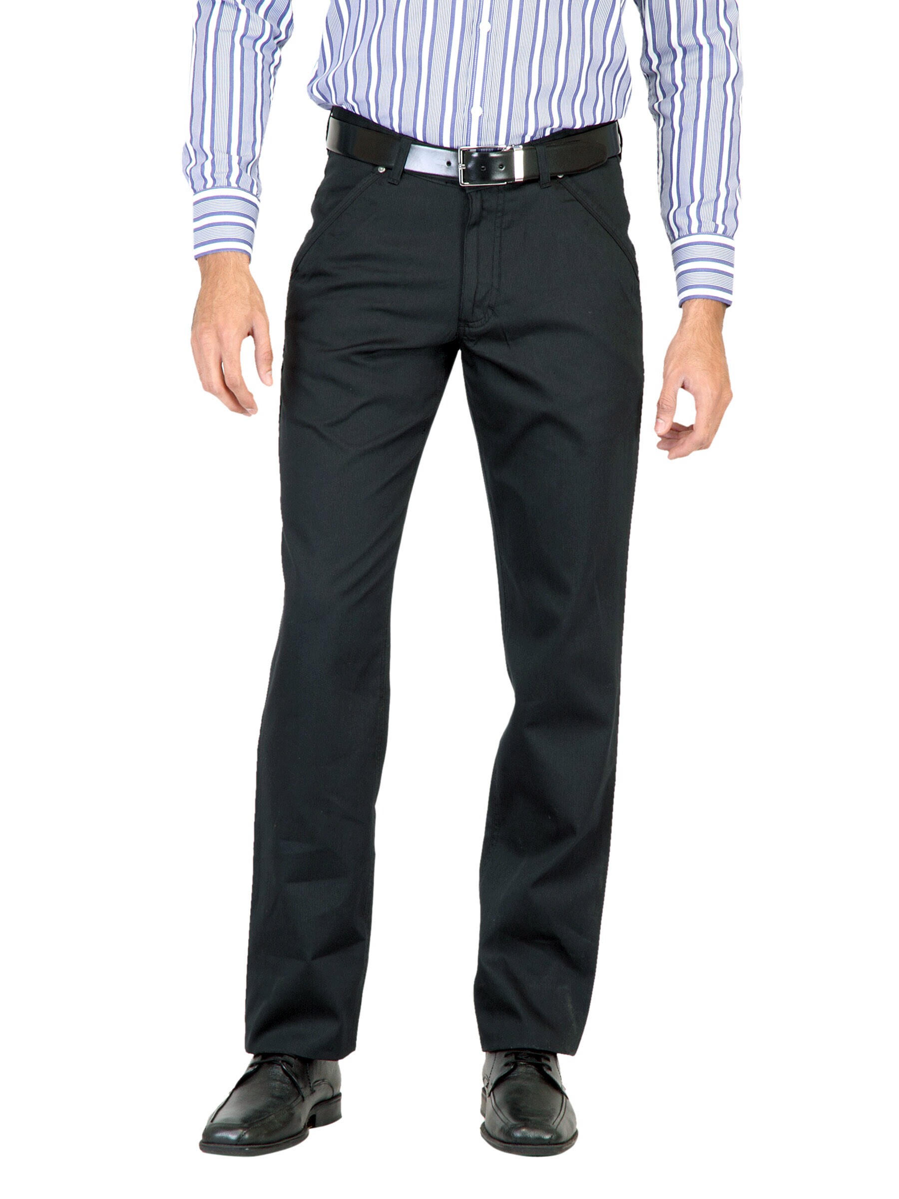 Scullers Men Solid Navy Blue Trousers