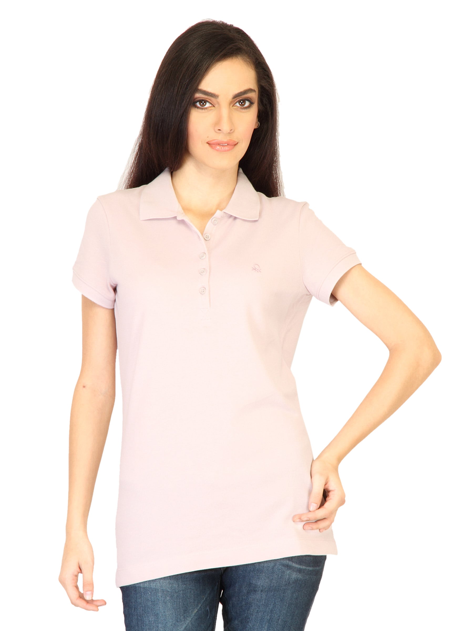 United Colors of Benetton Women Pink Polo Tshirts