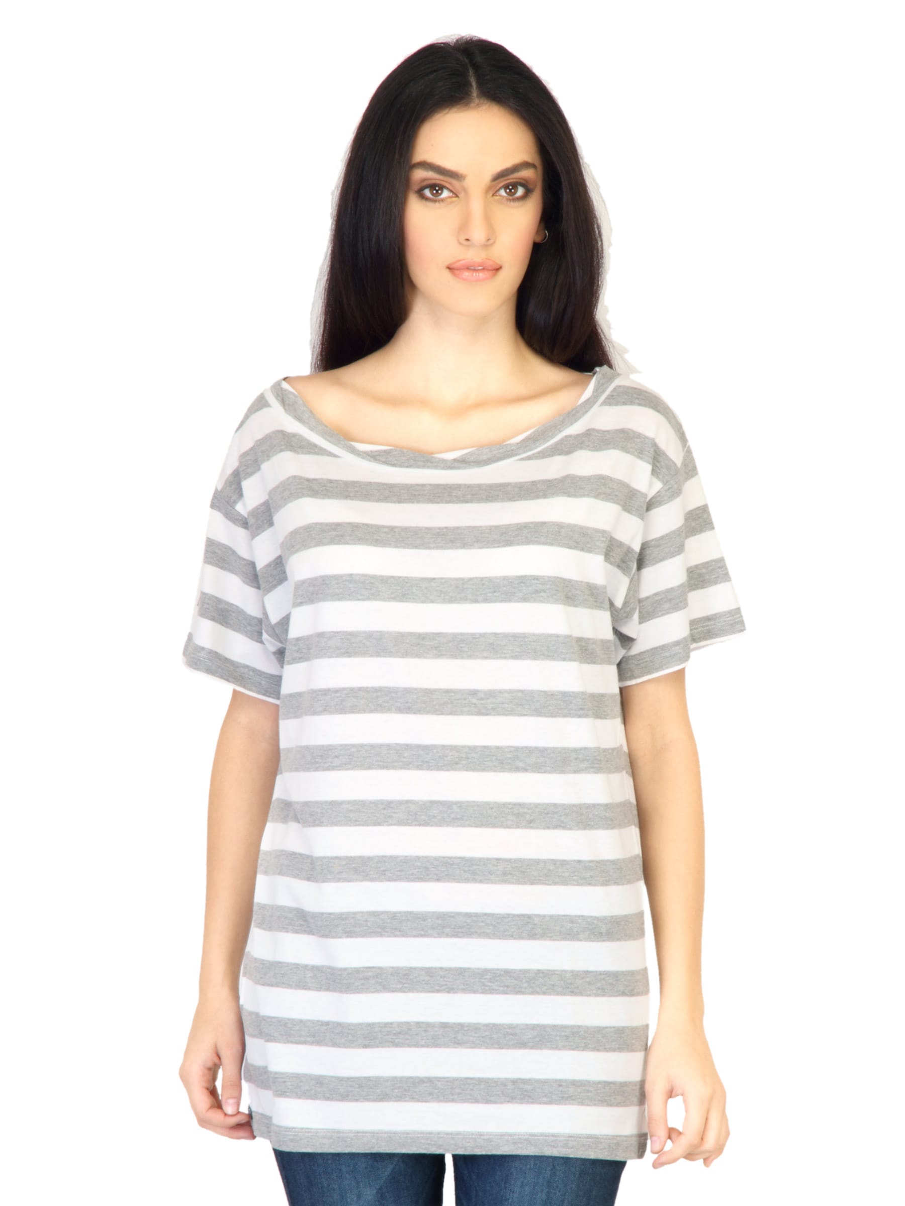 United Colors of Benetton Women Stripes White Tops