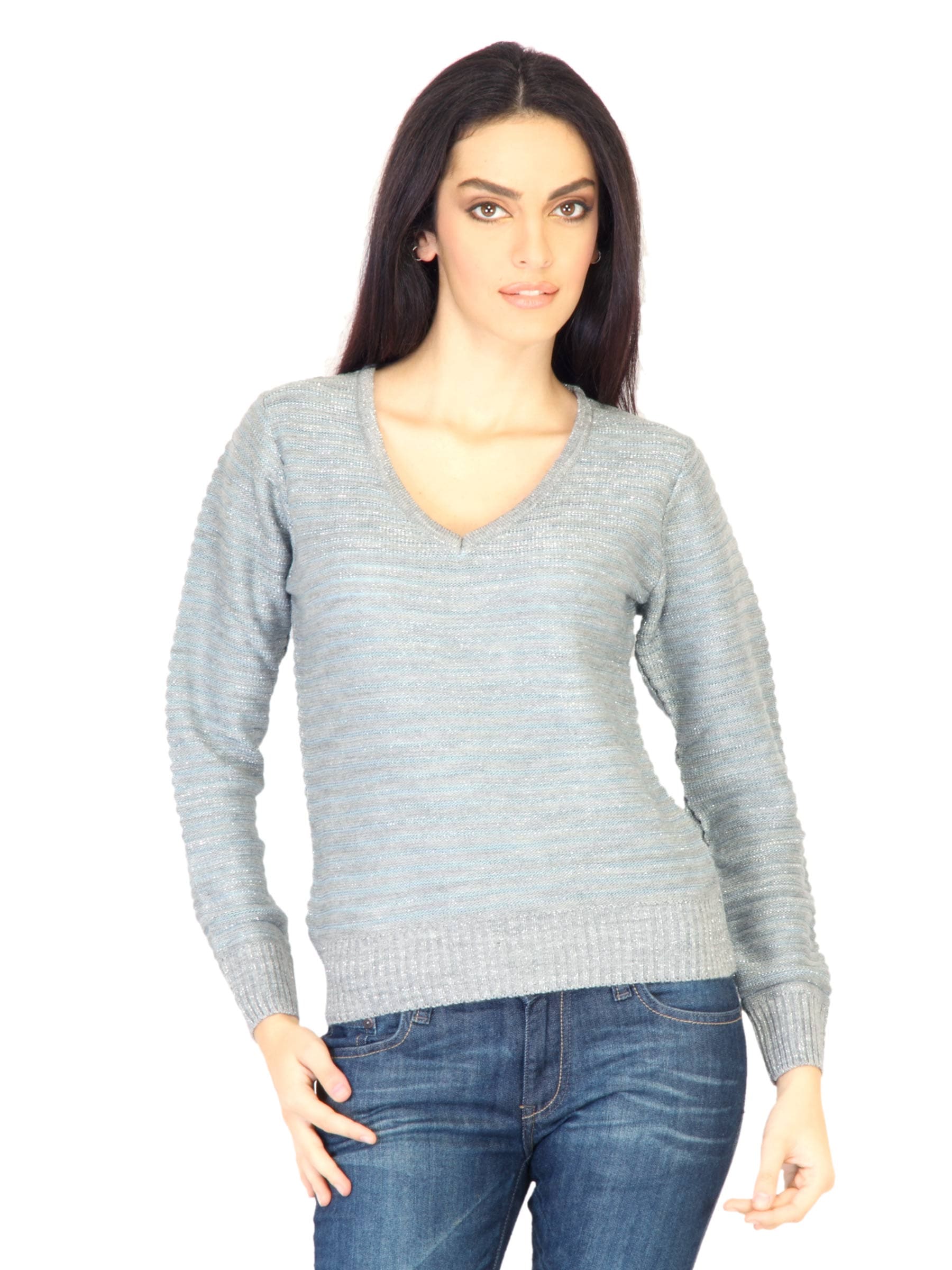 Jealous 21 Women Stripes Grey Tops