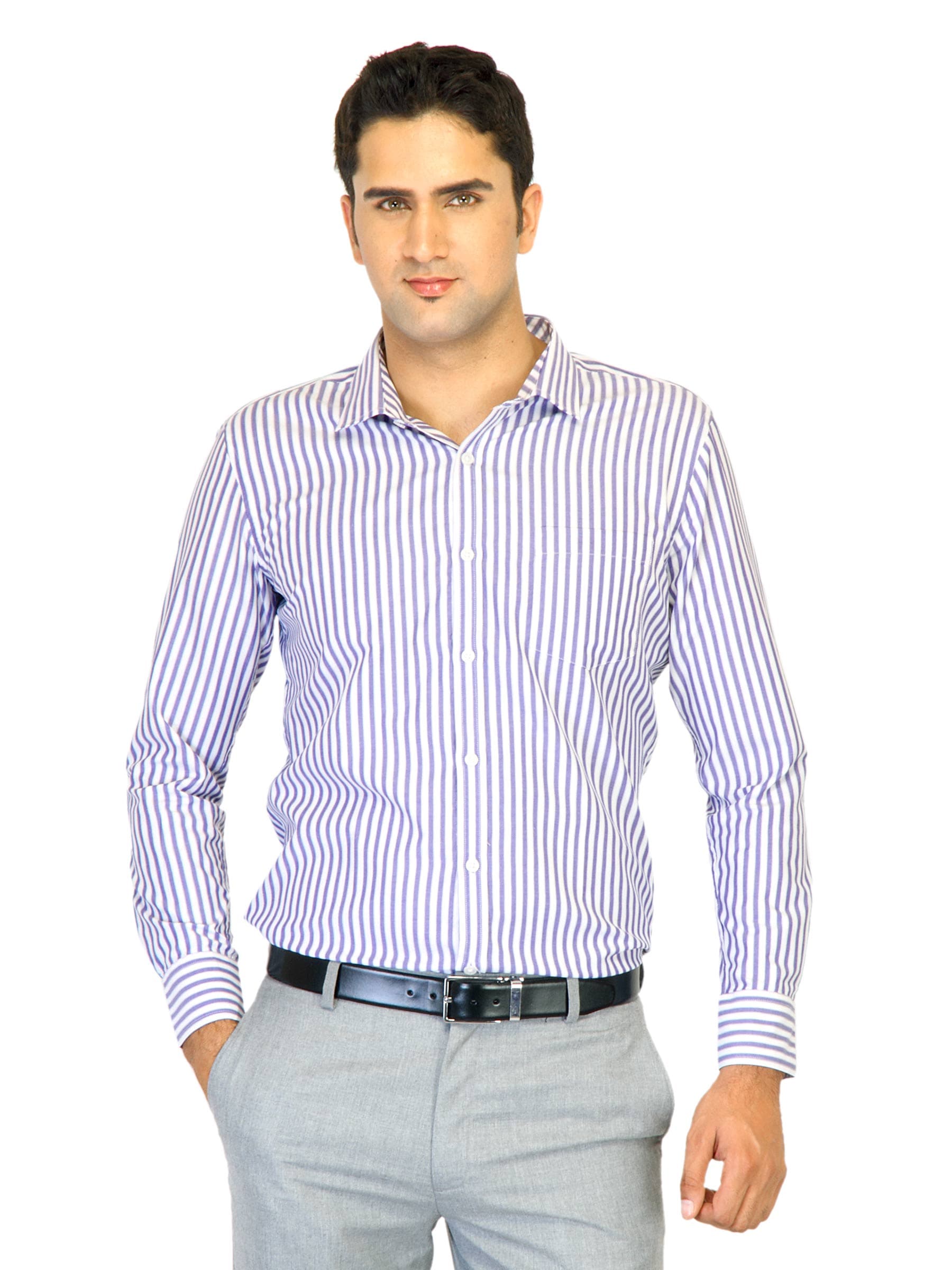 John Miller Men Stripes White Shirts