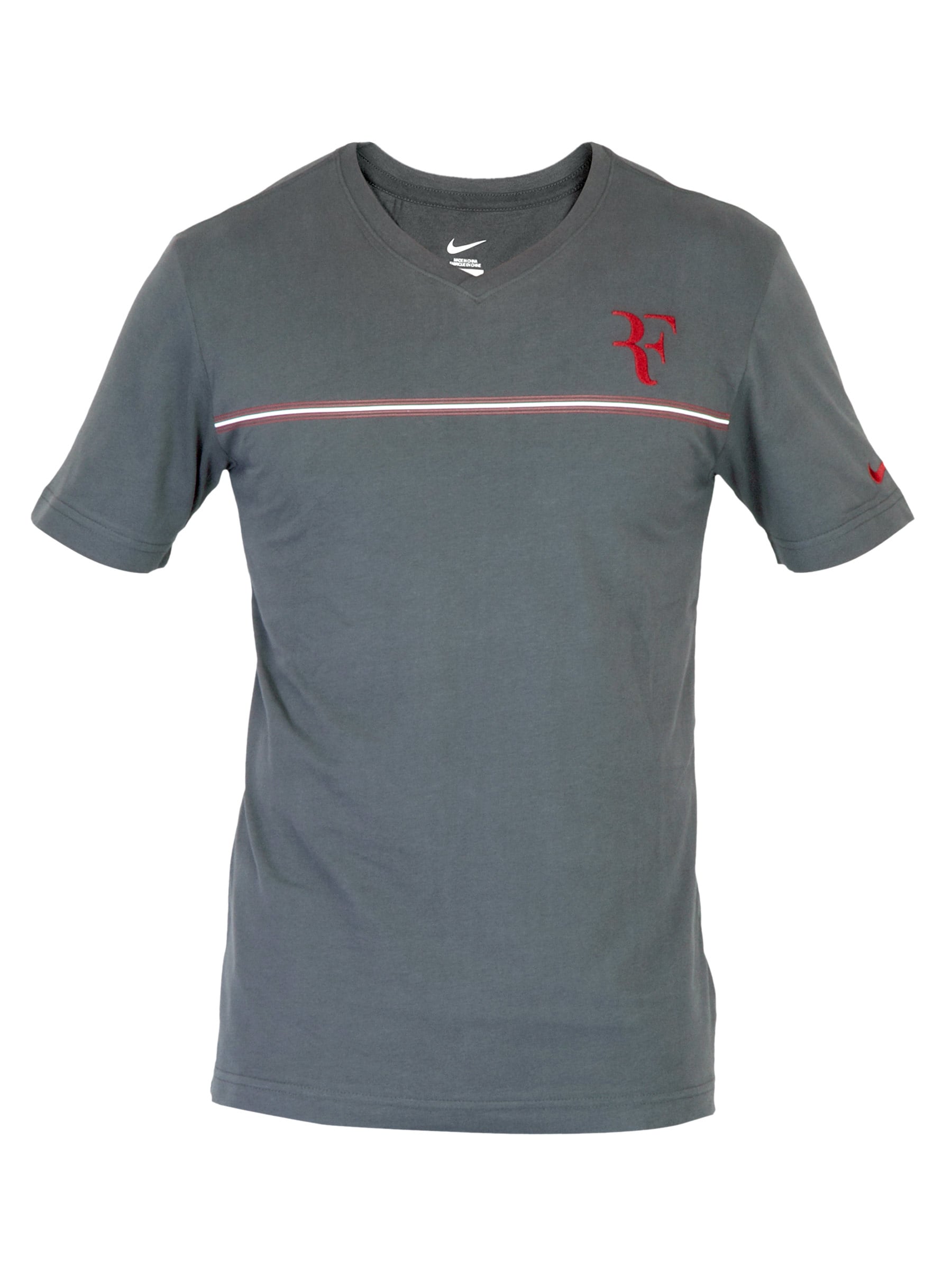 Nike Men Solid Grey Tshirts