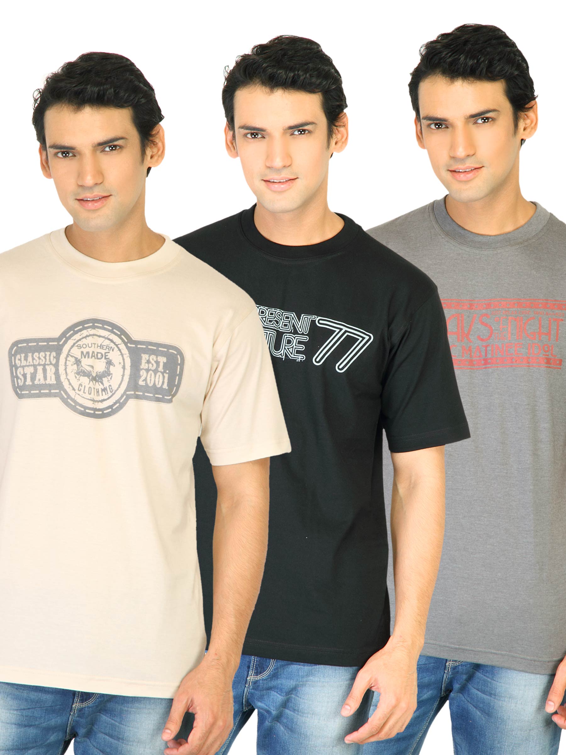 Classic Polo Men Printed pack of 3 Tshirts