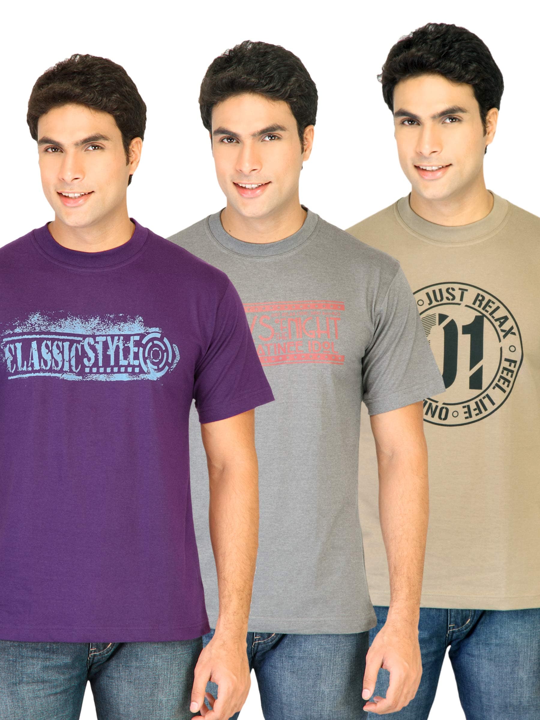 Classic Polo Men Printed pack of 3 Tshirts