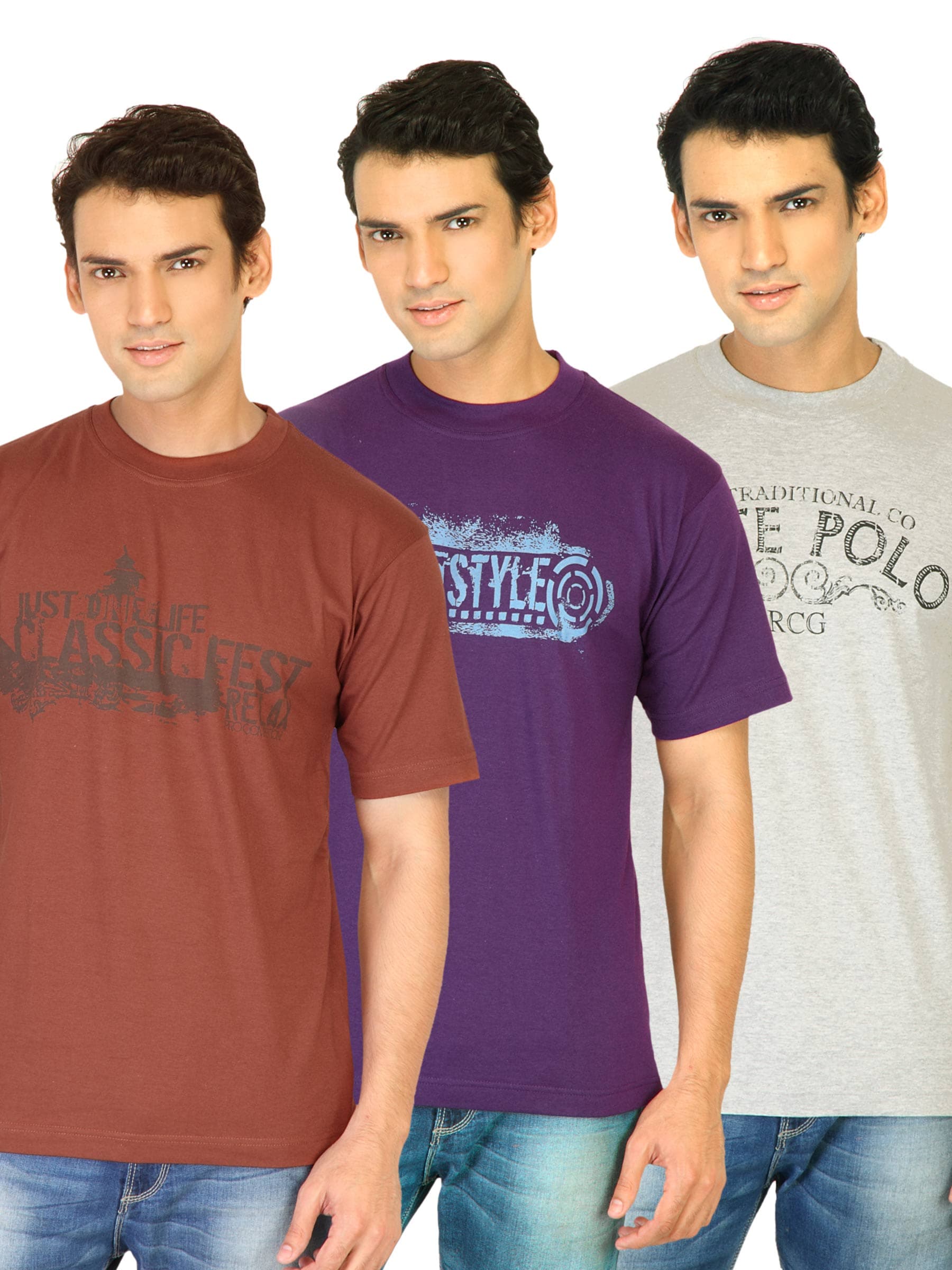 Classic Polo Men Printed pack of 3 Tshirts