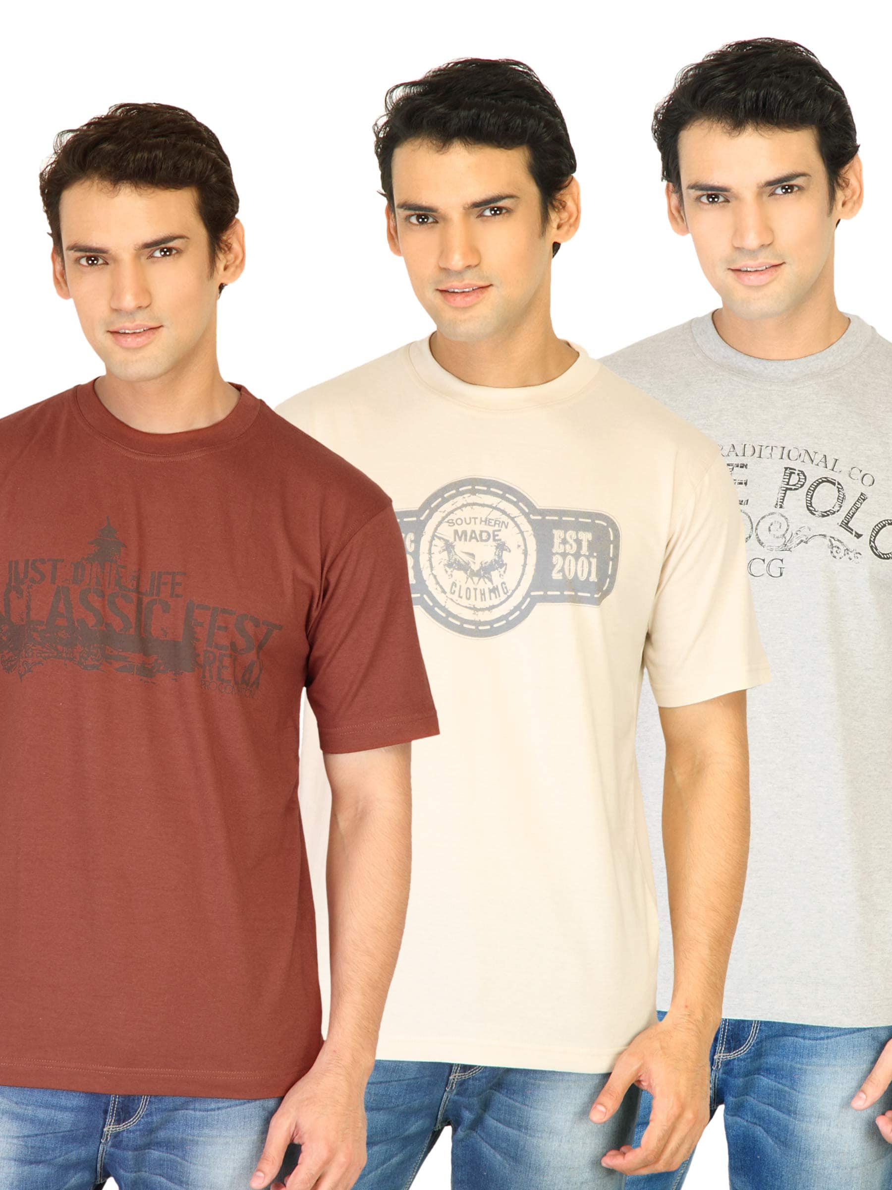 Classic Polo Men Printed pack of 3 Tshirts