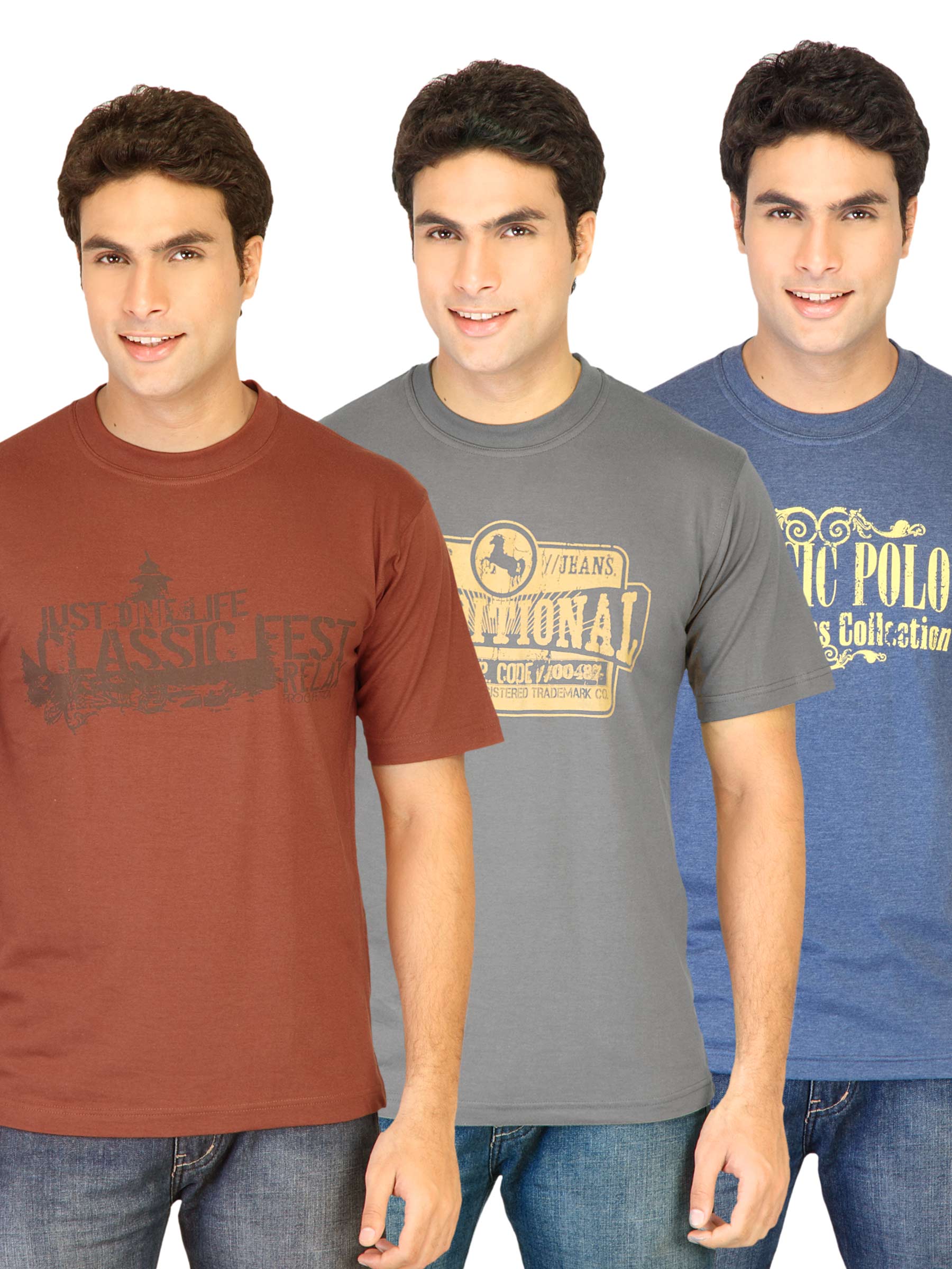 Classic Polo Men Printed pack of 3 Tshirts