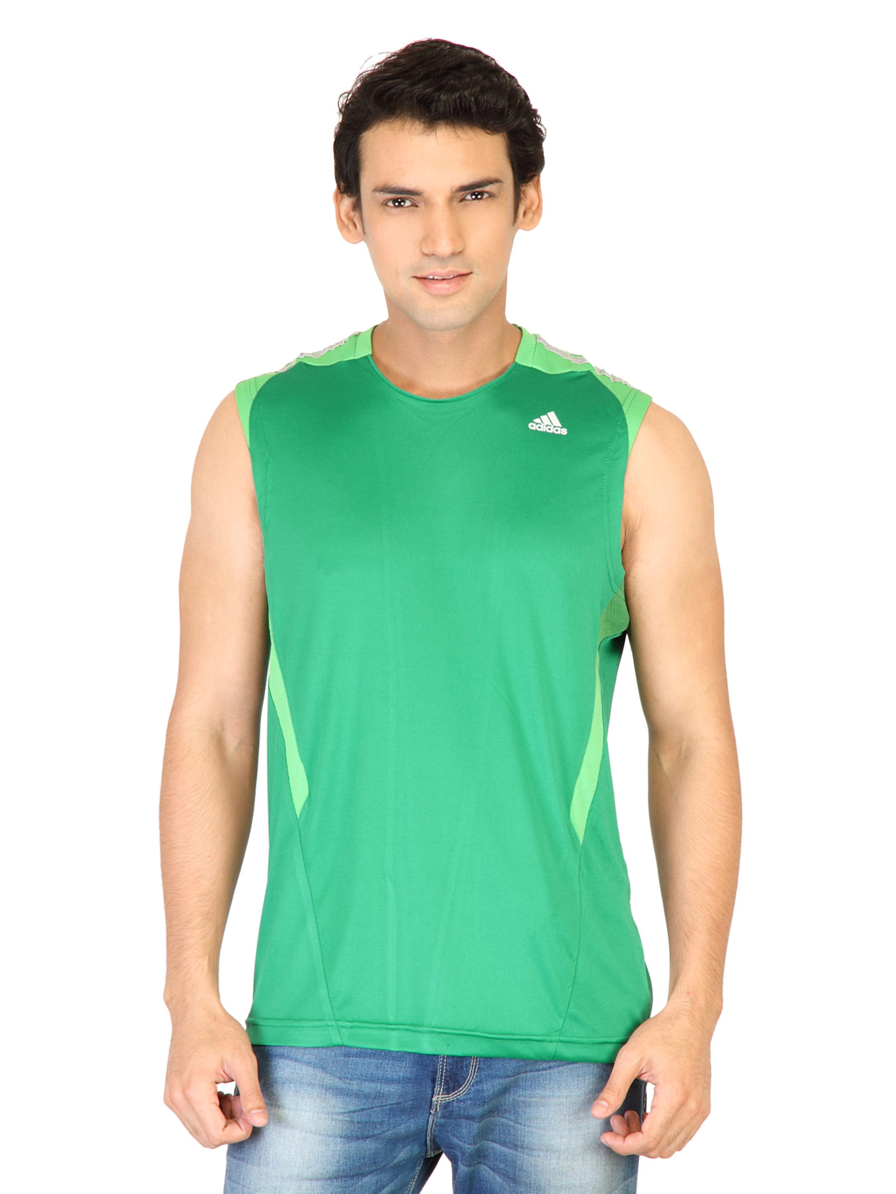 ADIDAS Men Solid Green Jerseys