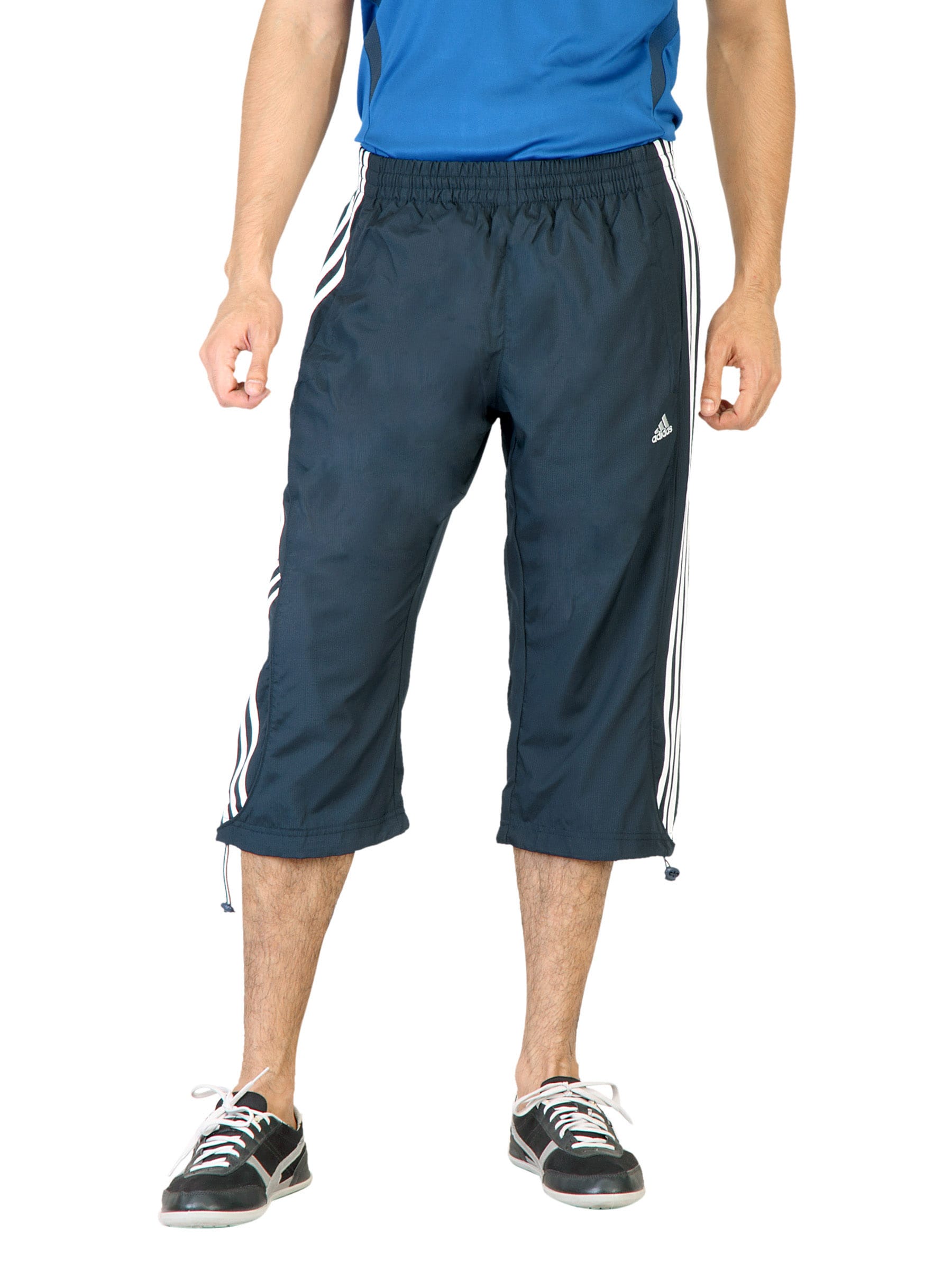 ADIDAS Men Solid Navy Blue Shorts