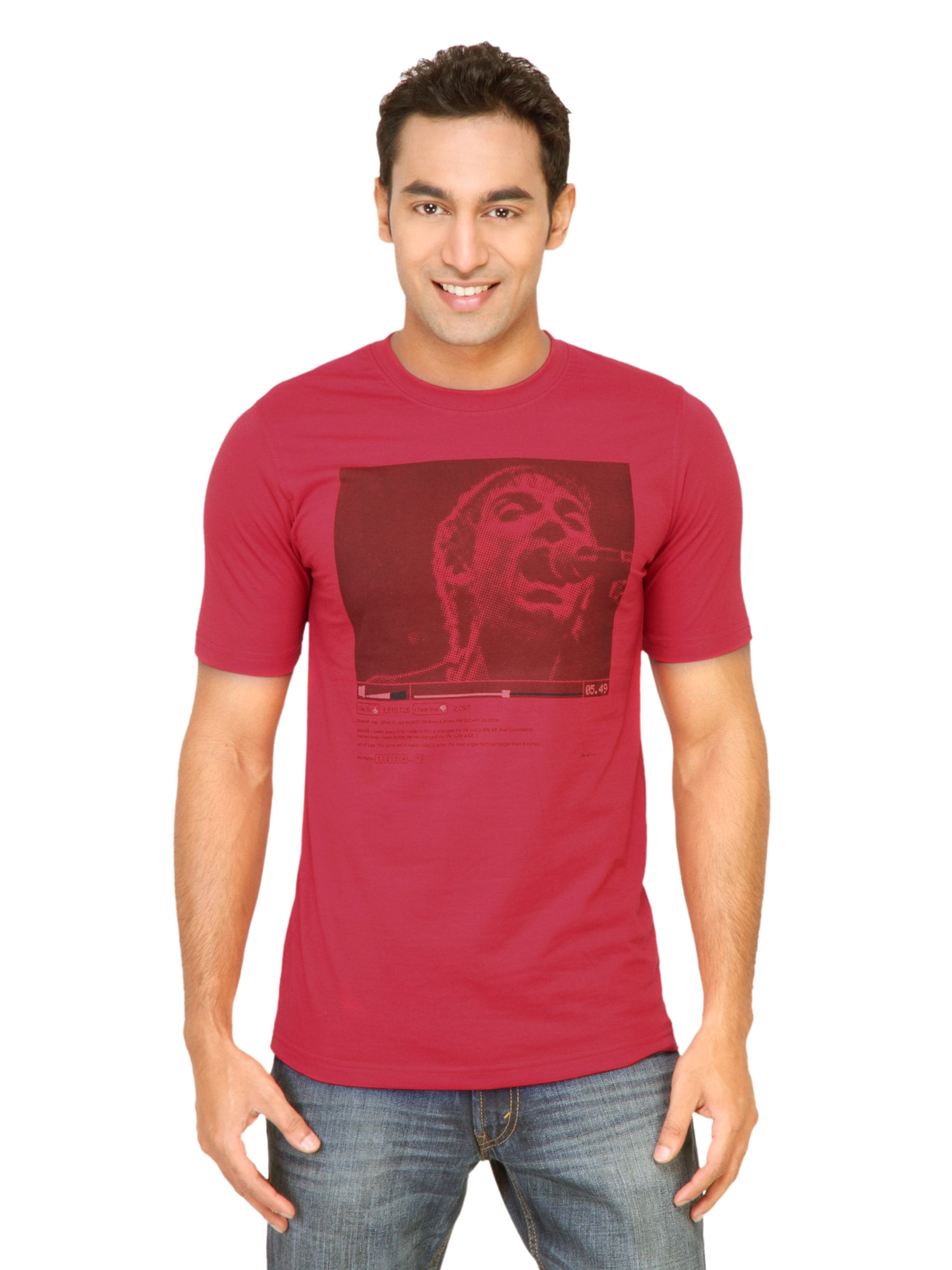 Mark Taylor Men Printed Red Tshirts