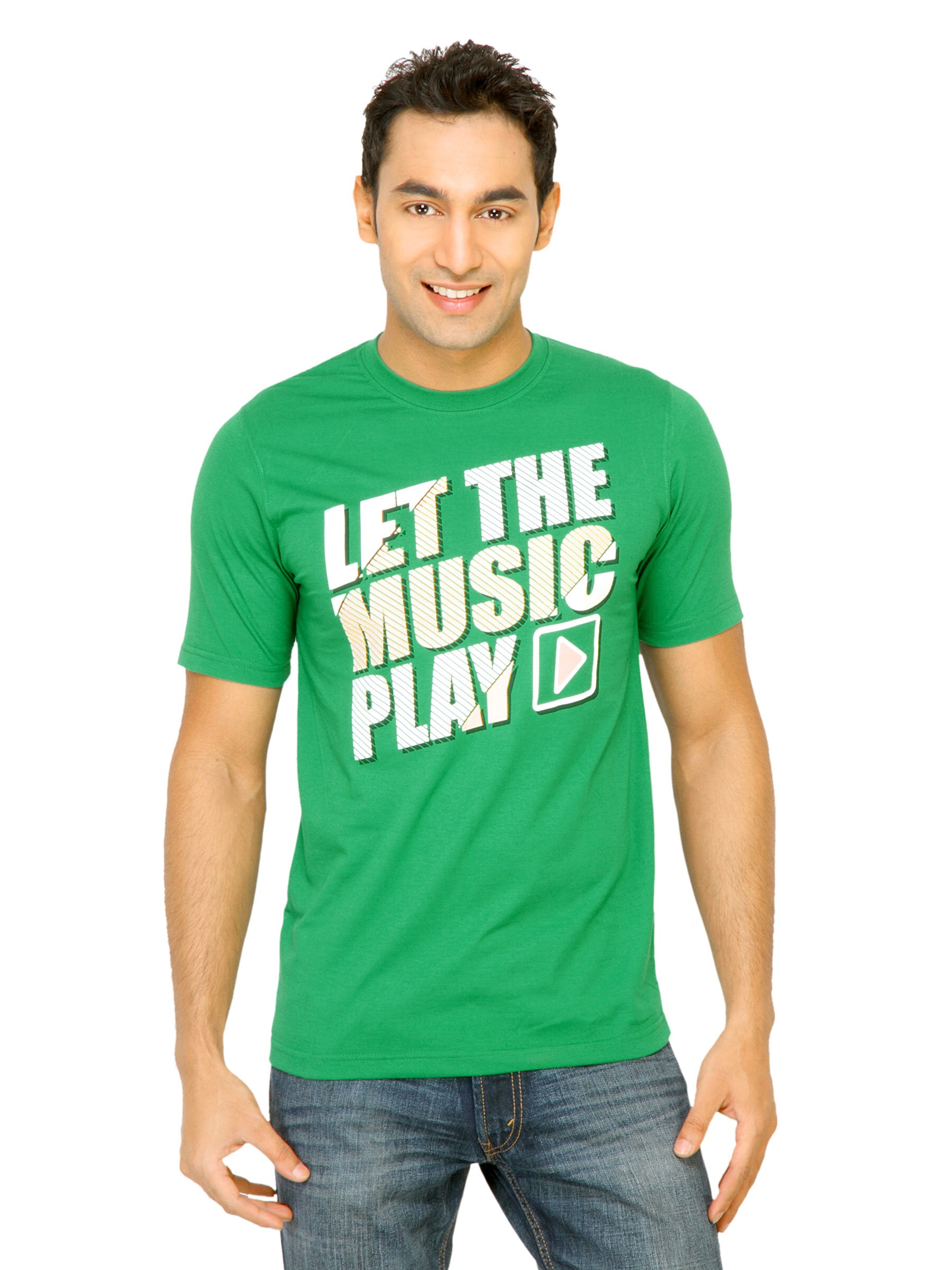 Mark Taylor Men Printed Green Tshirts