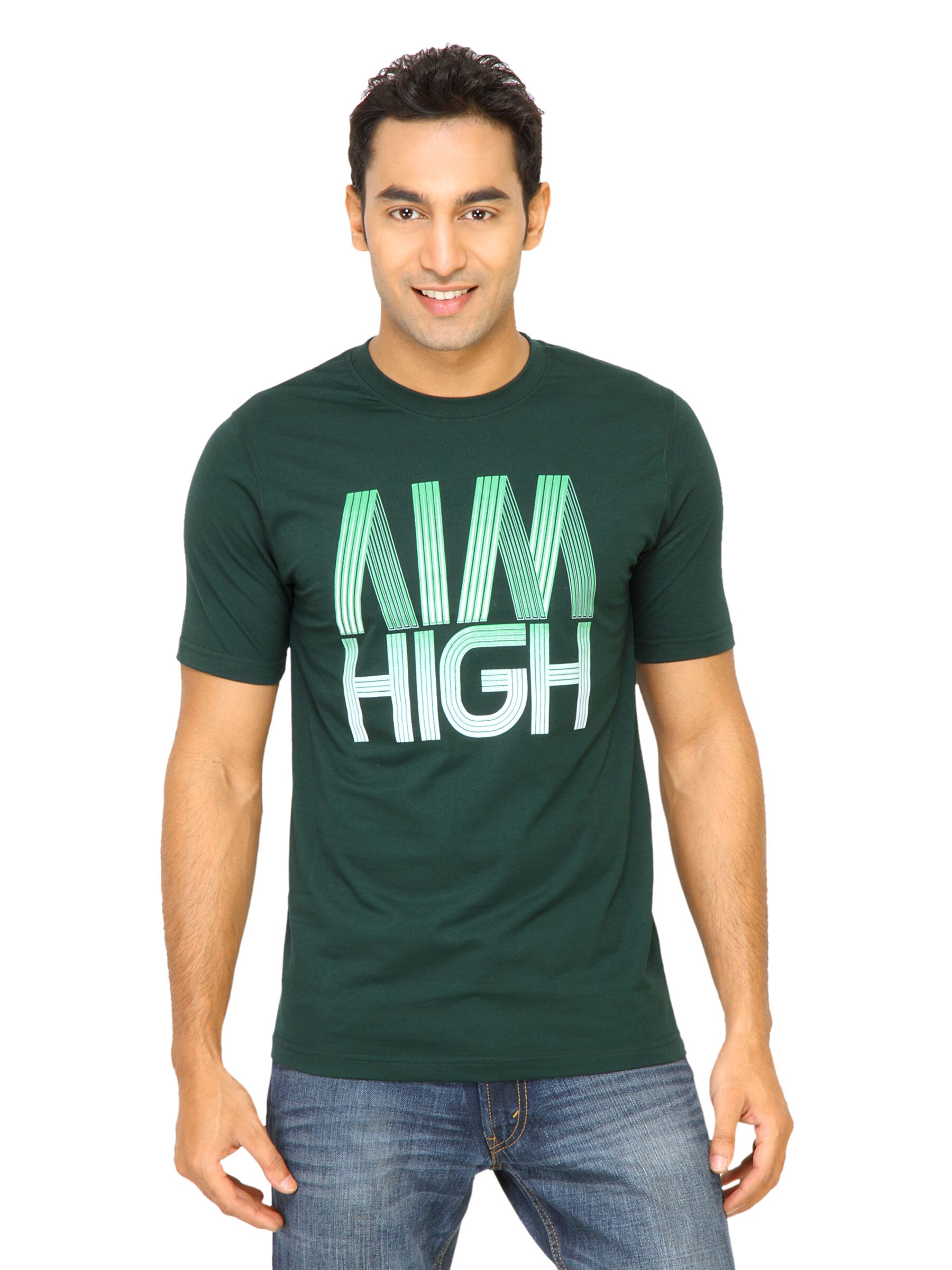 Mark Taylor Men Printed Green Tshirts