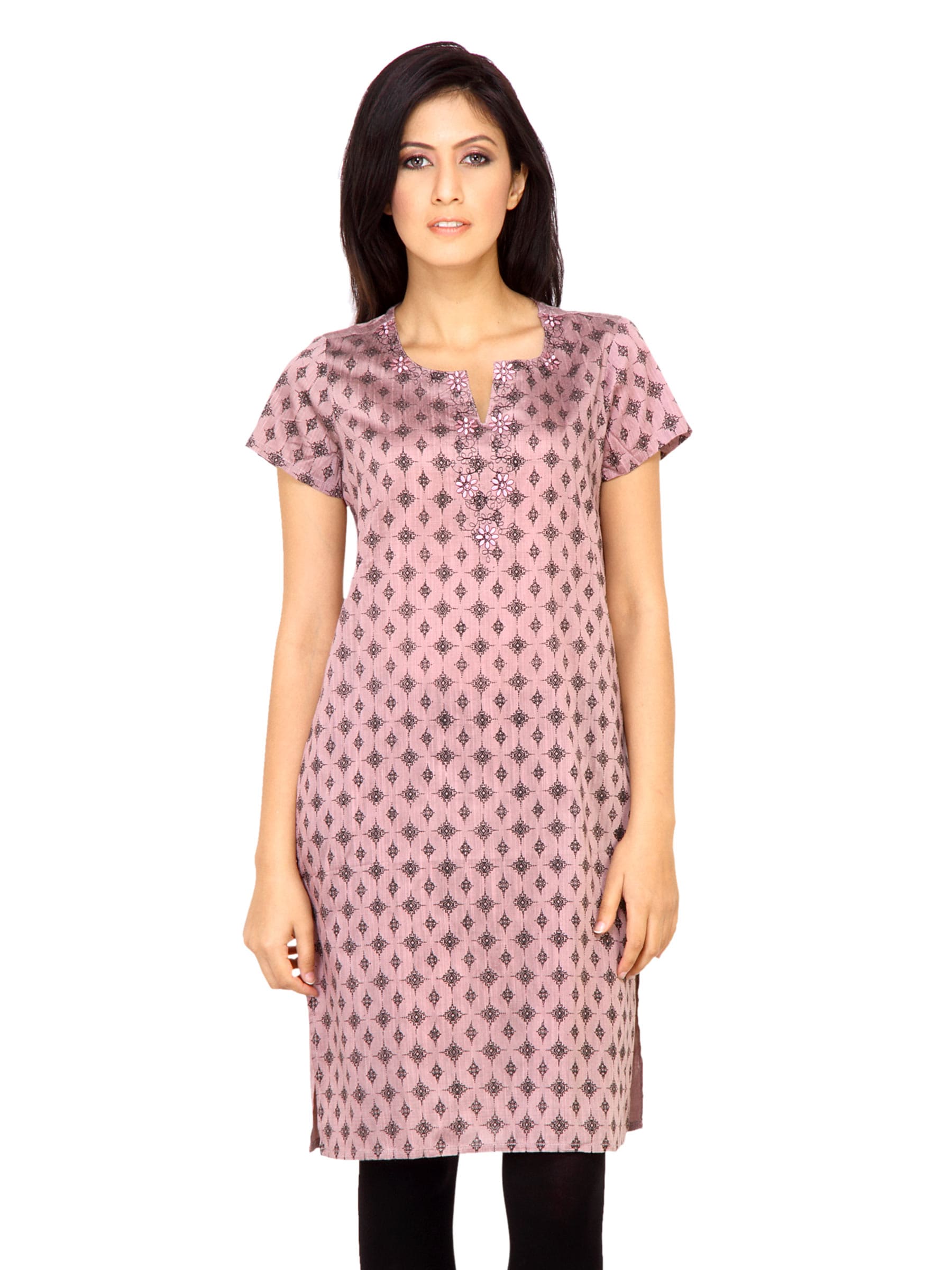 Vishudh Women Embroidary Pink Kurtas