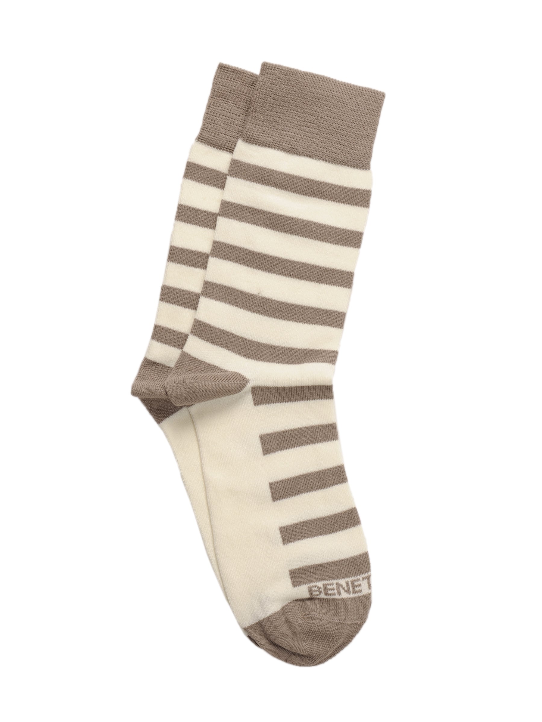 United Colors of Benetton Men Stripes Cream Socks