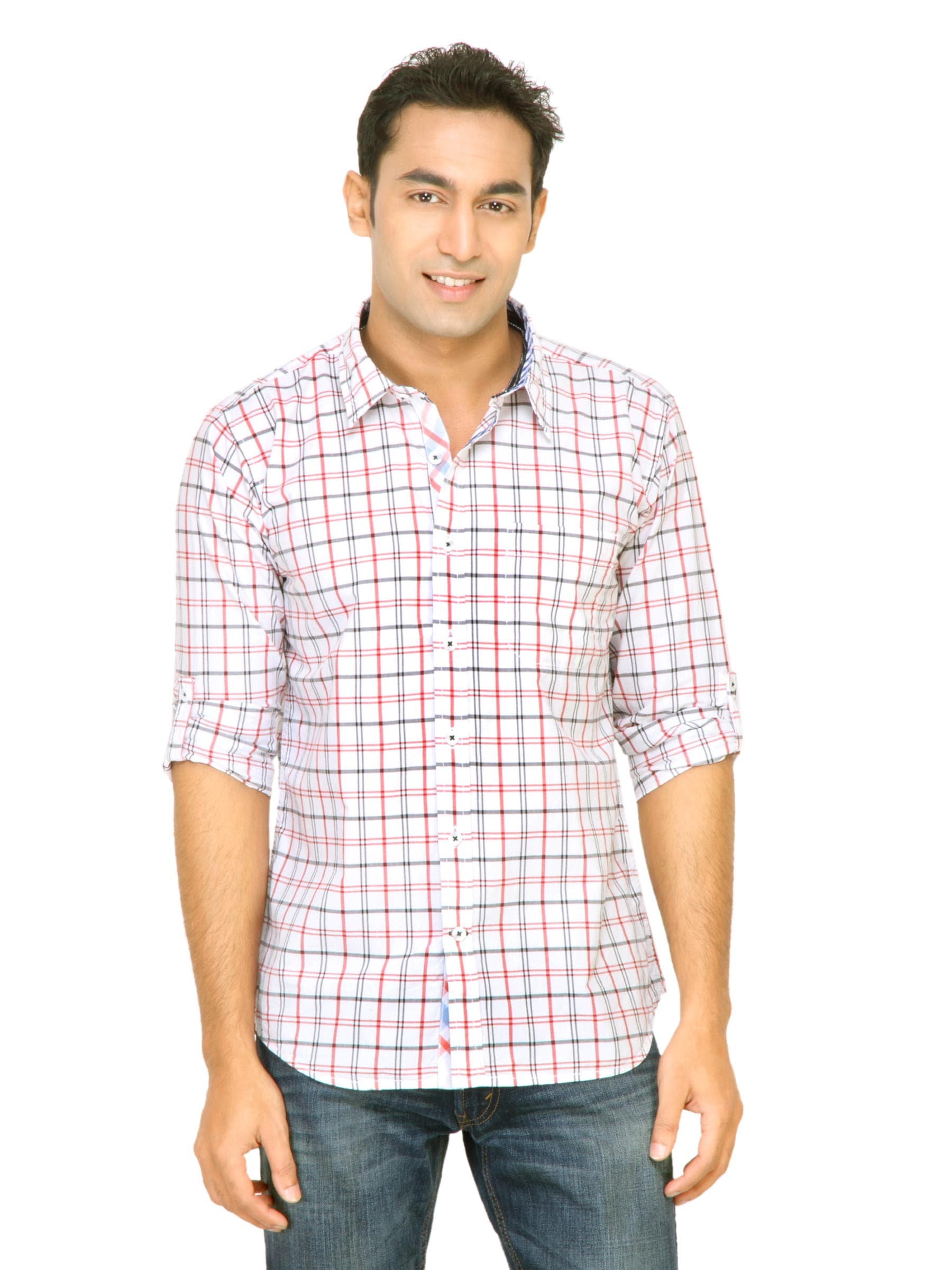 Probase Men Authentic Check White Shirts