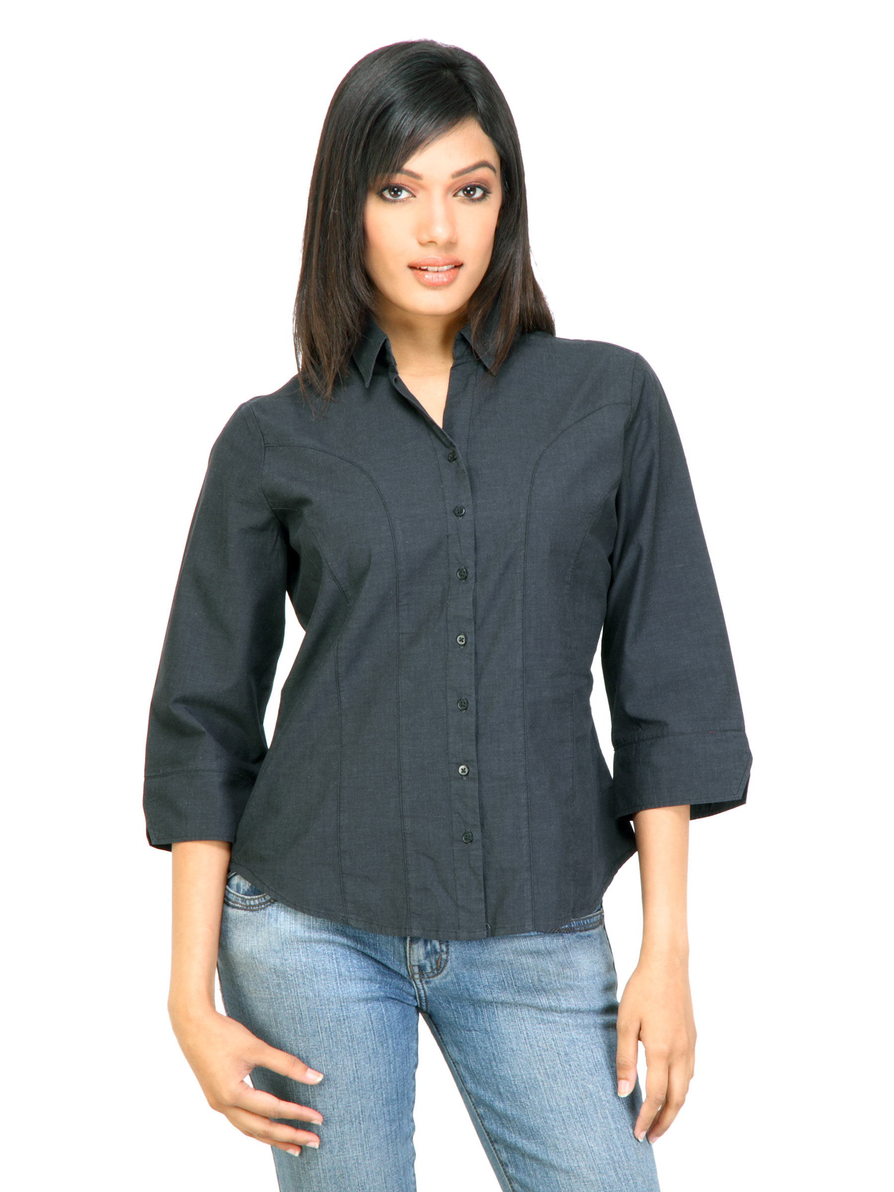 Scullers For Her Women Casual Shirt Black Shirts