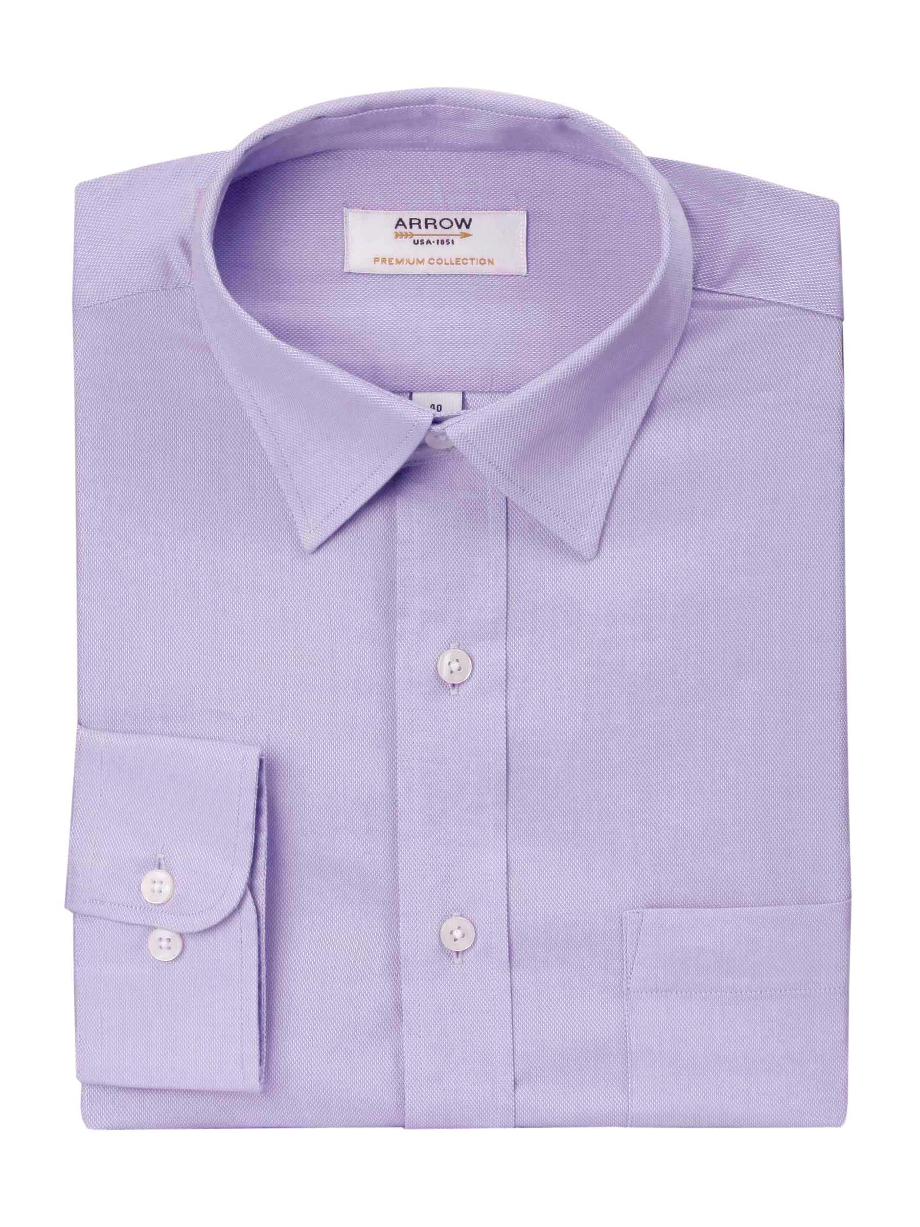 Arrow Men Solid Lavender Shirts