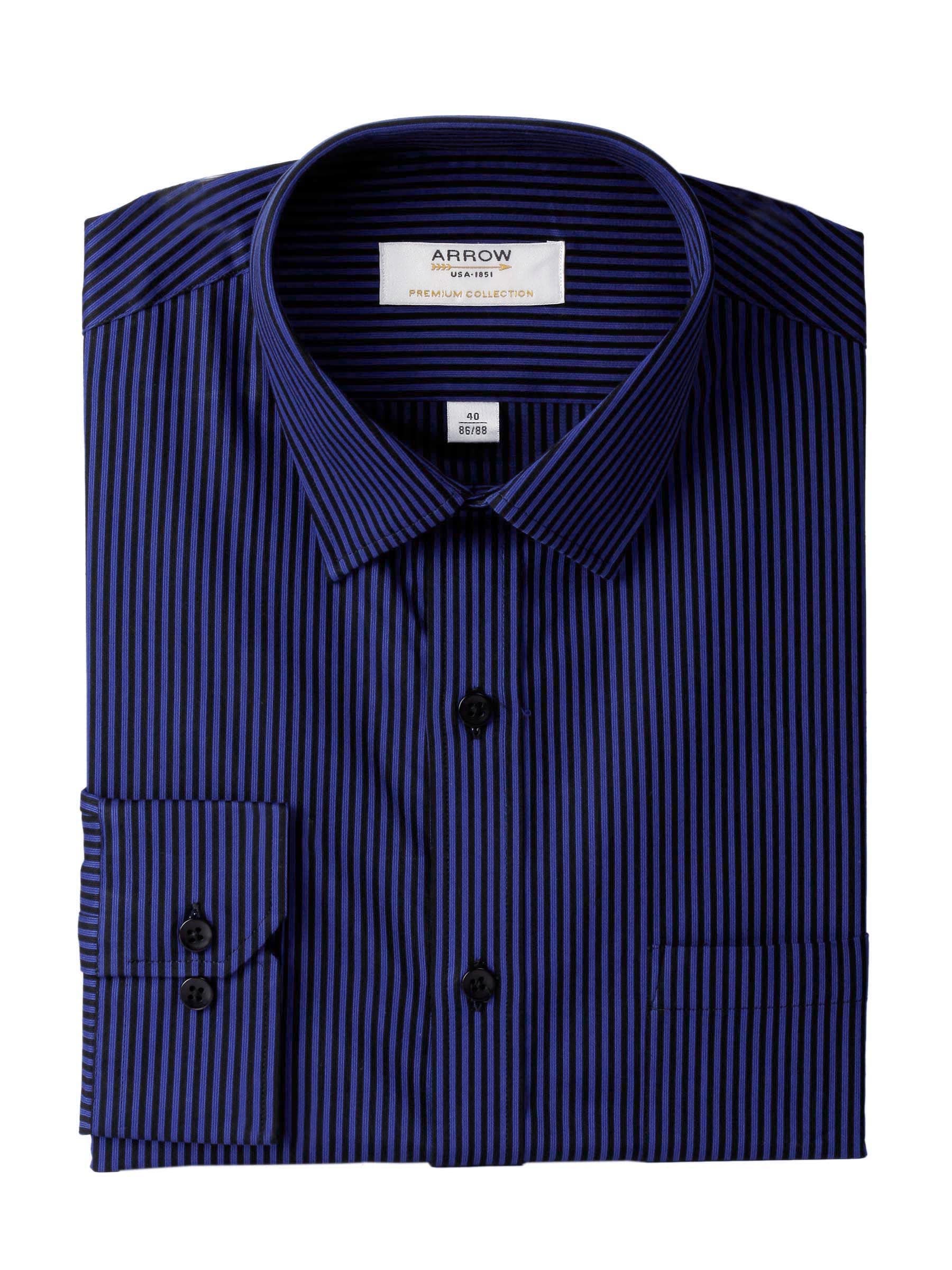 Arrow Men Stripes Blue Slim Fit Shirt