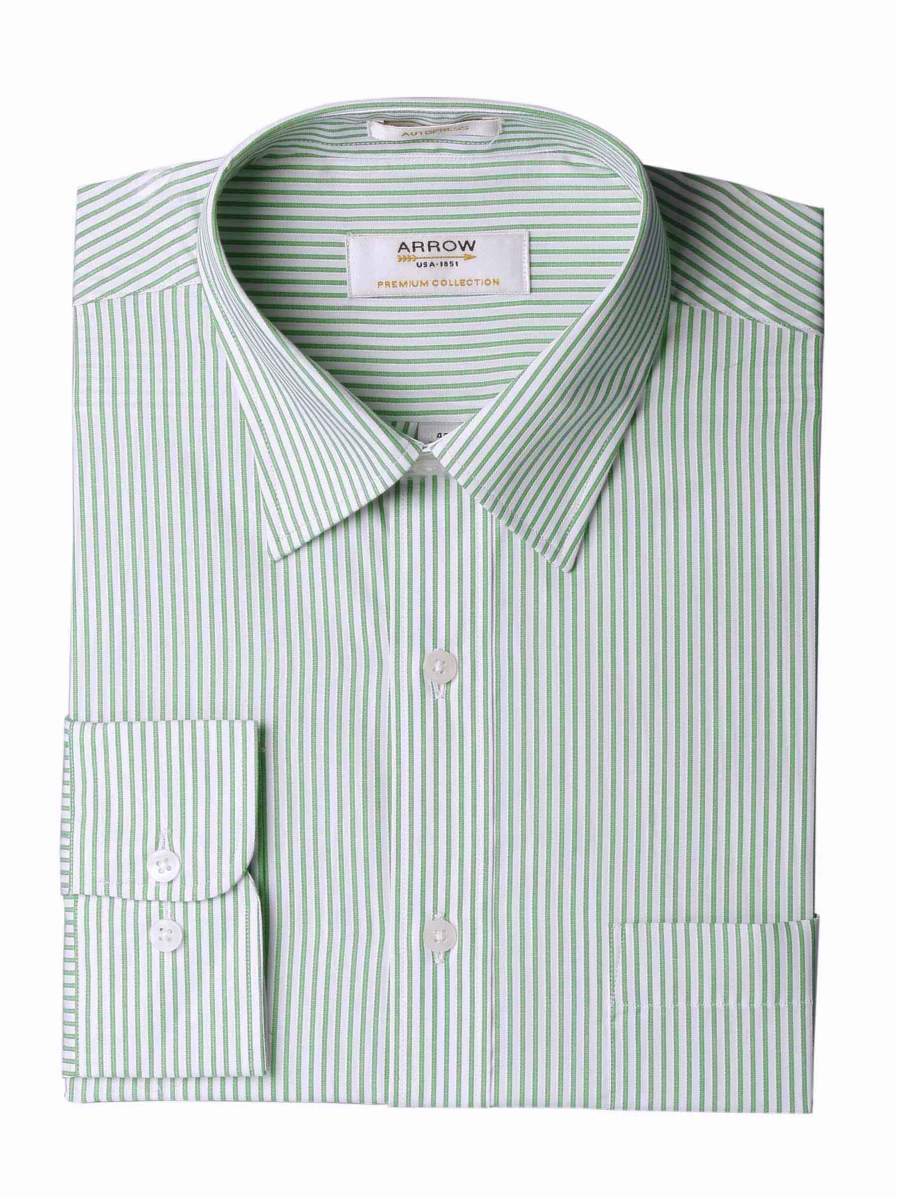 Arrow Men Stripes Green Shirts