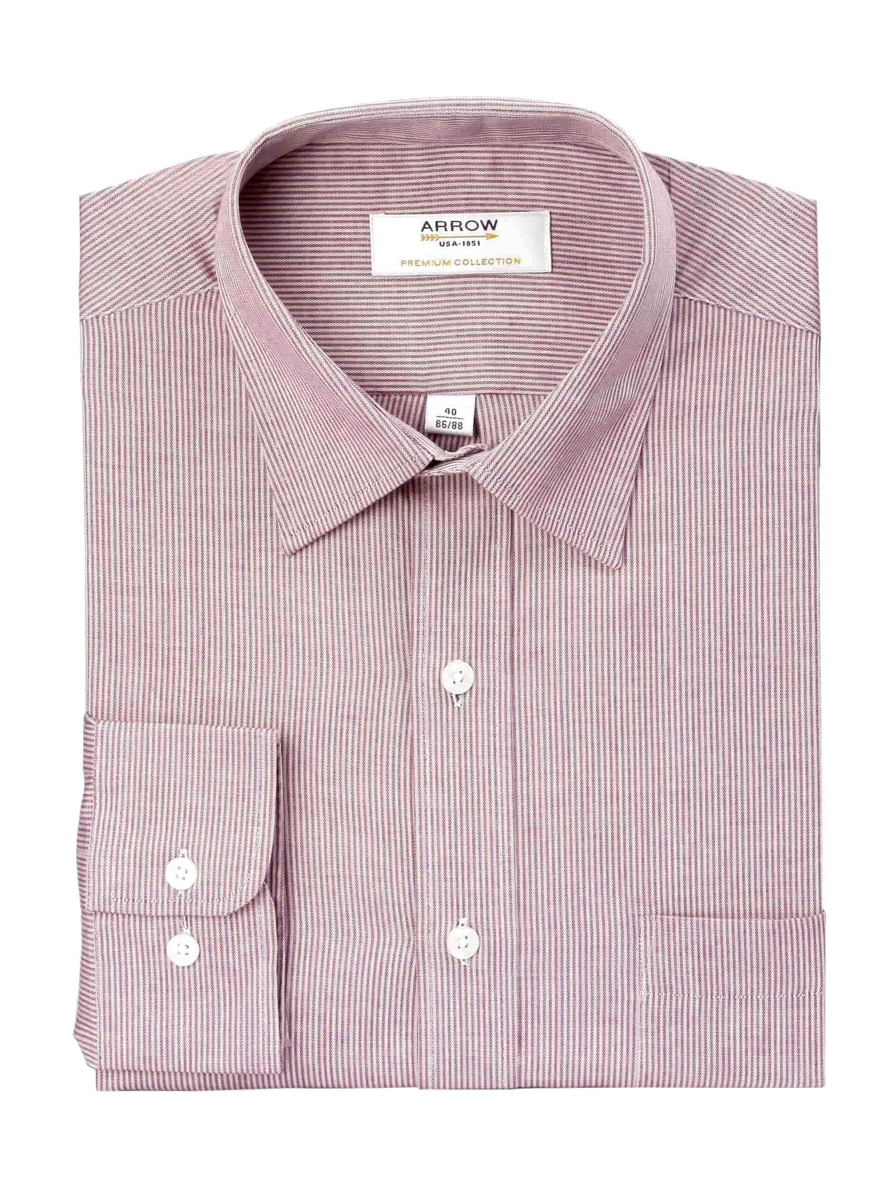 Arrow Men Stripes Pink Shirts