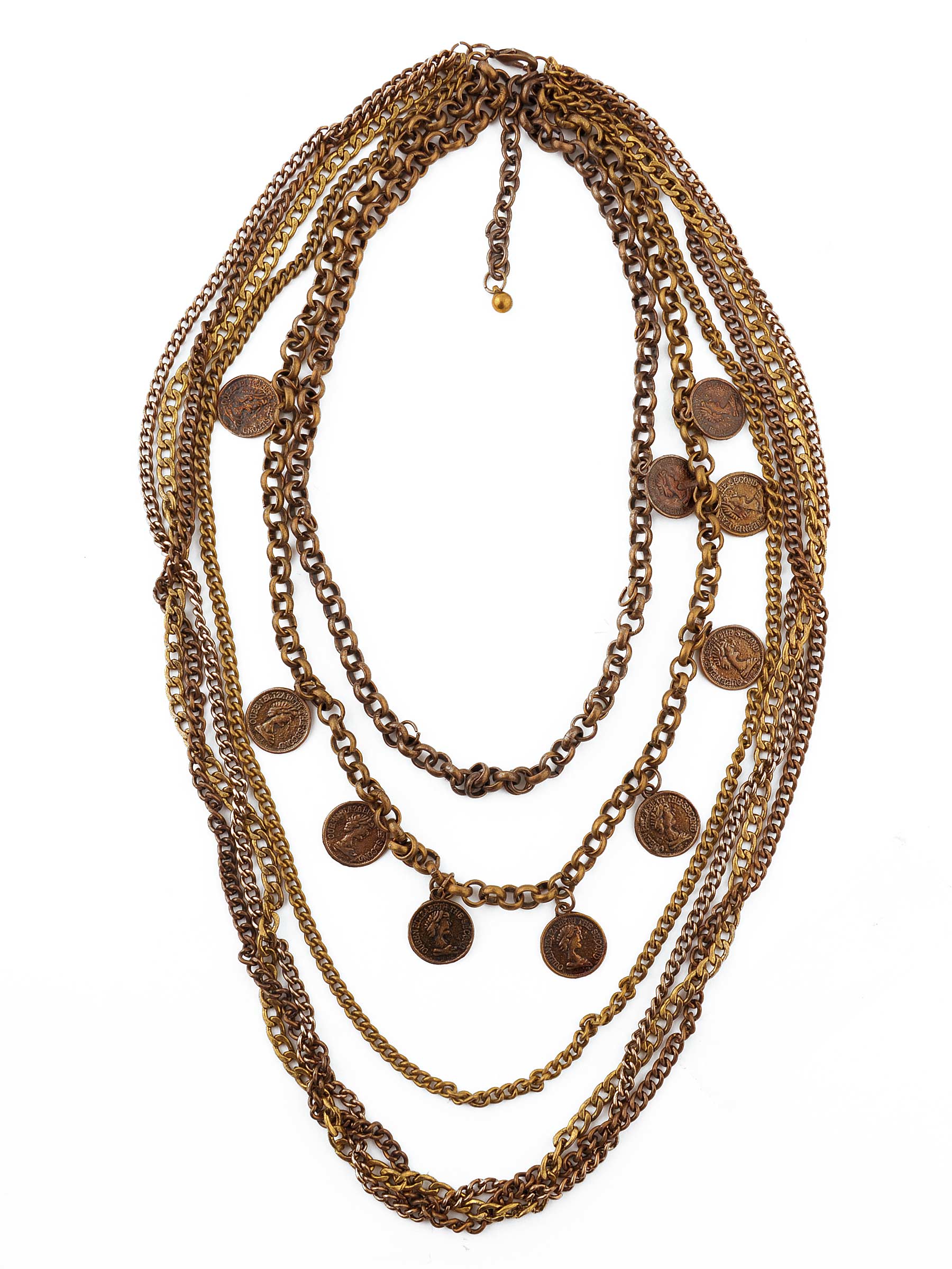 United Colors of Benetton Women Mettalic Coffee Brown Necklace