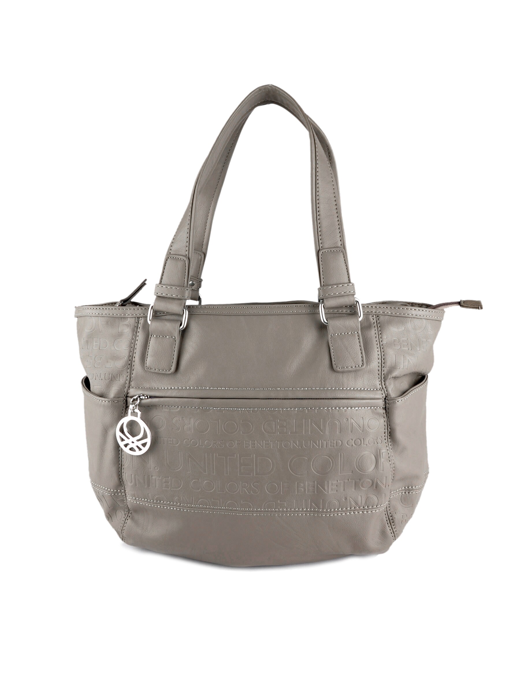 United Colors of Benetton Women Solid Grey Handbags