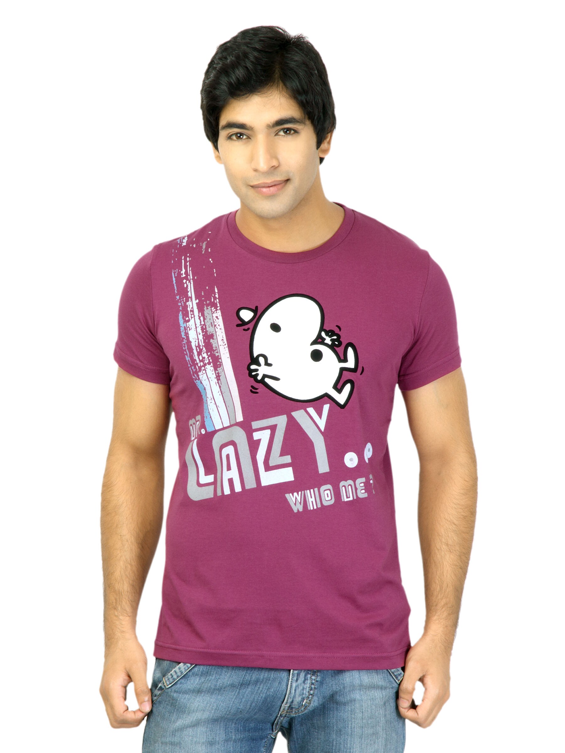 Mr. Men Men Mr. Lazy DK.Pink Tshirts