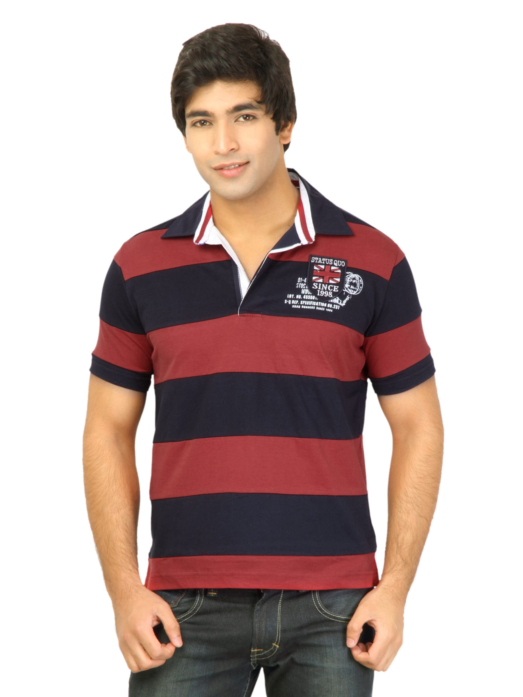 Status Quo Men Stripes Red Tshirts