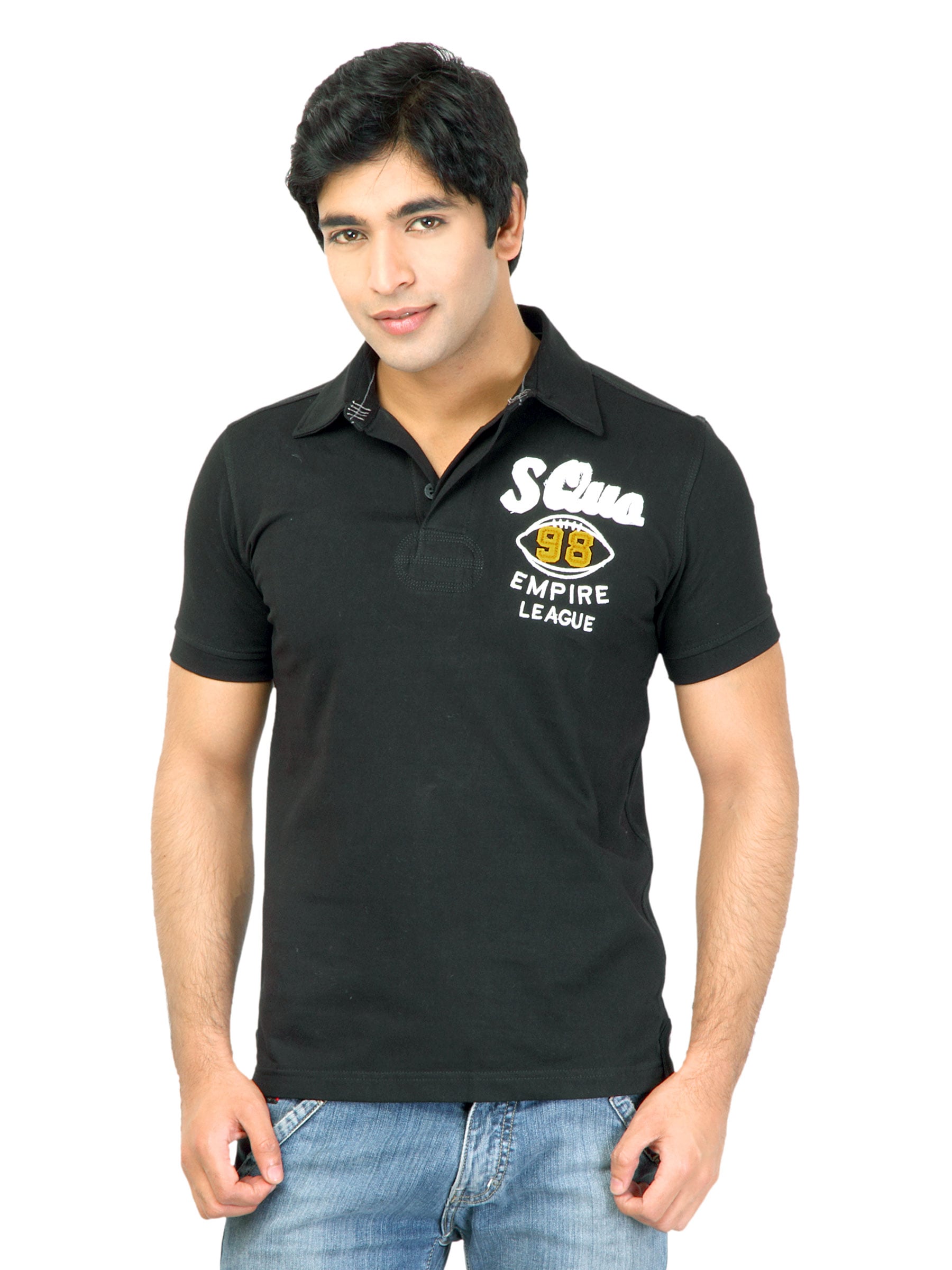 Status Quo Men Solid Black Tshirts