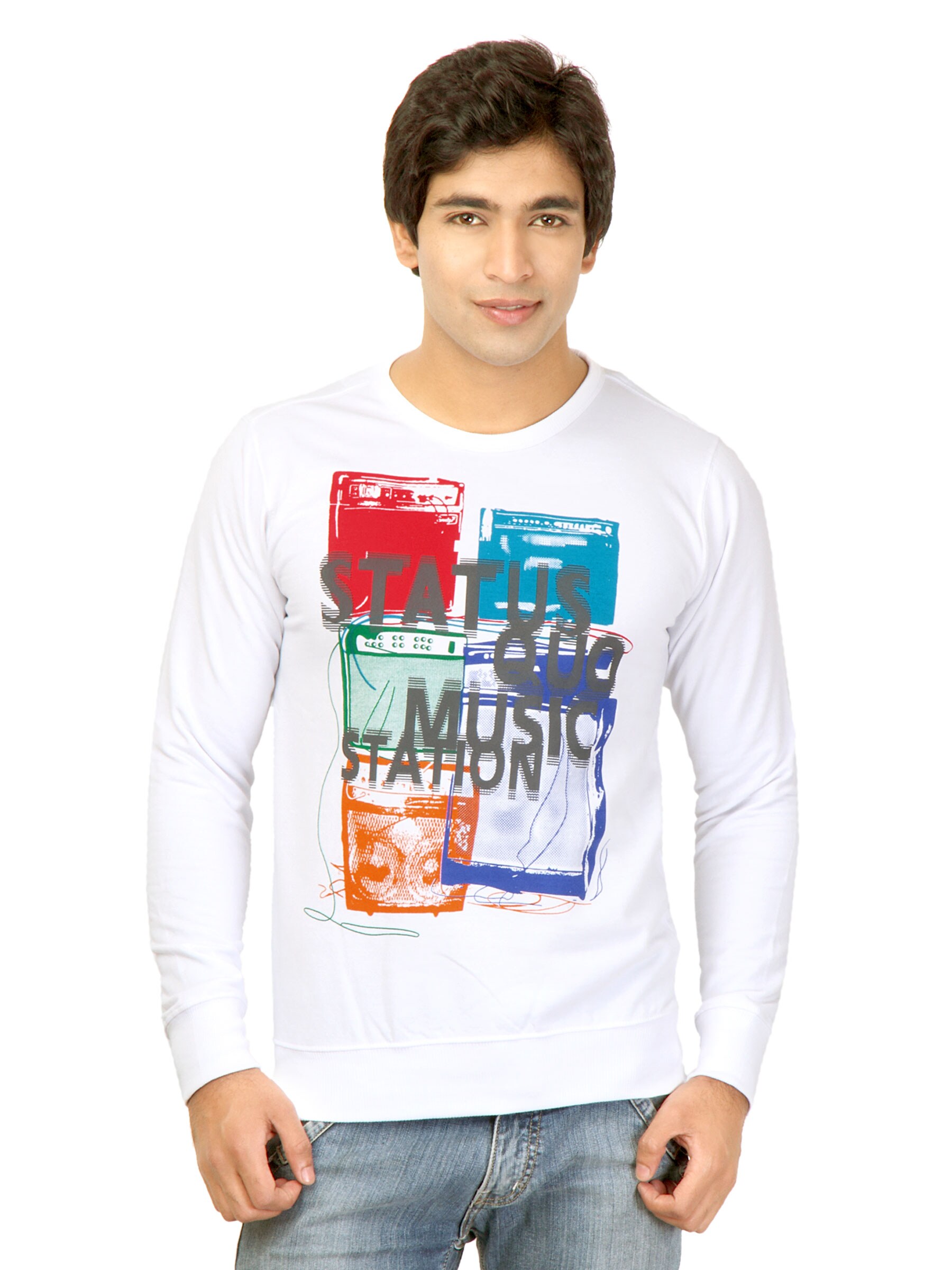 Status Quo Men Printed White Tshirts