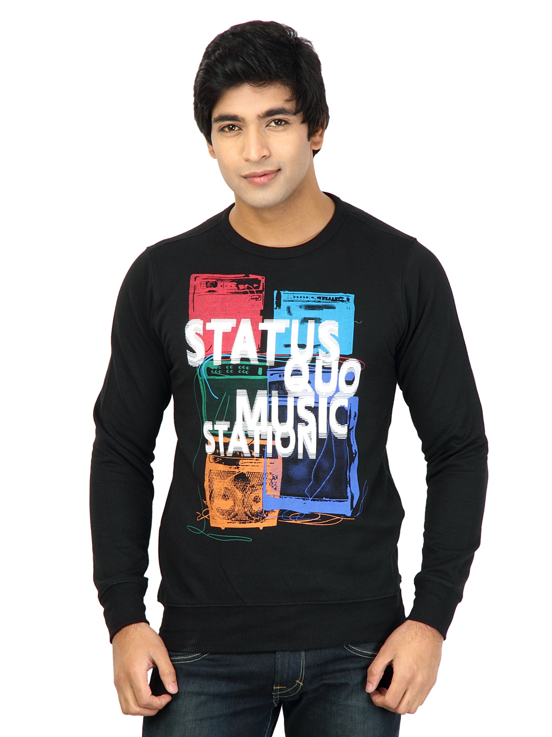 Status Quo Men Printed Black Tshirts