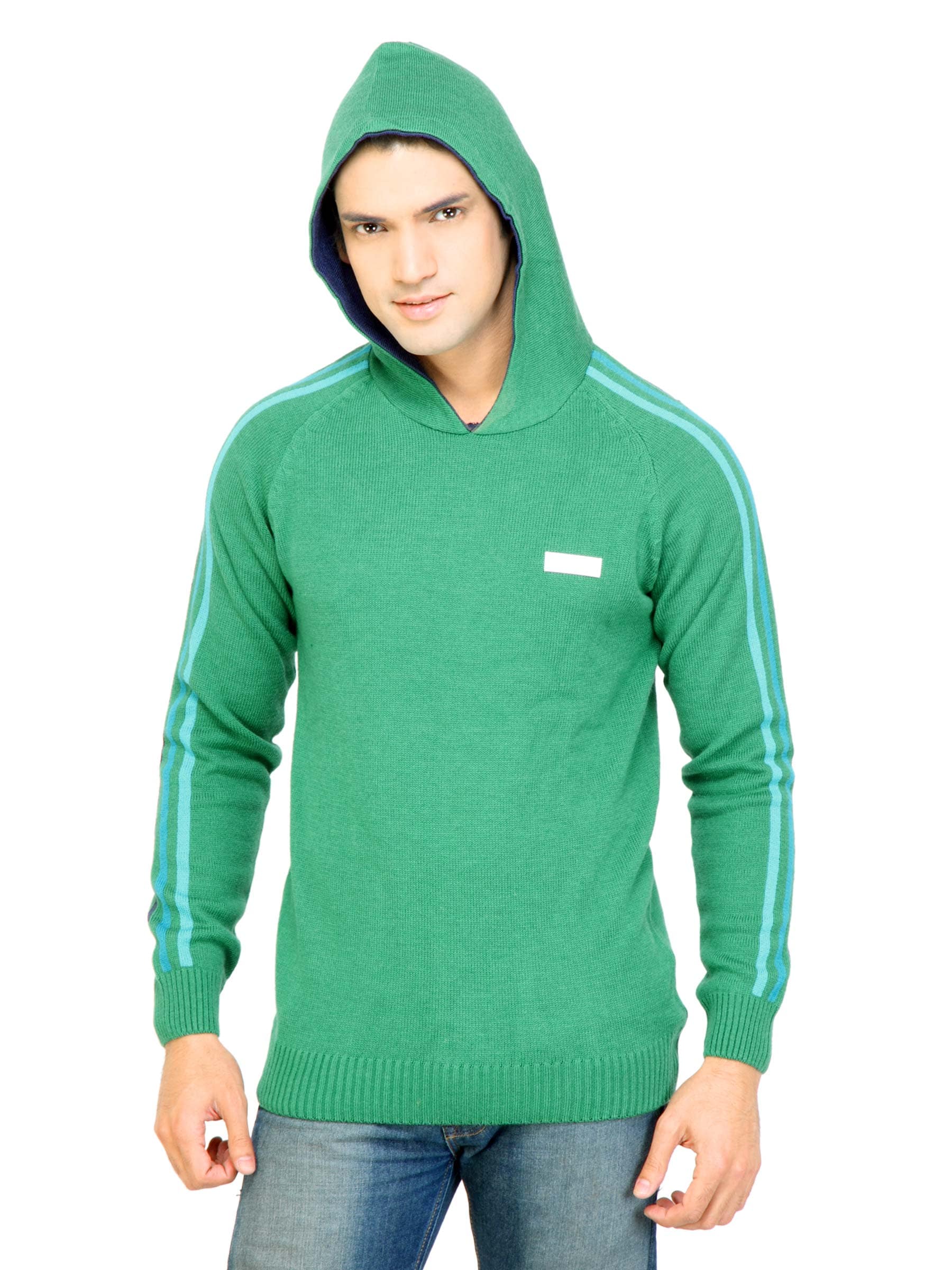 ADIDAS Men Solid Green Sweaters