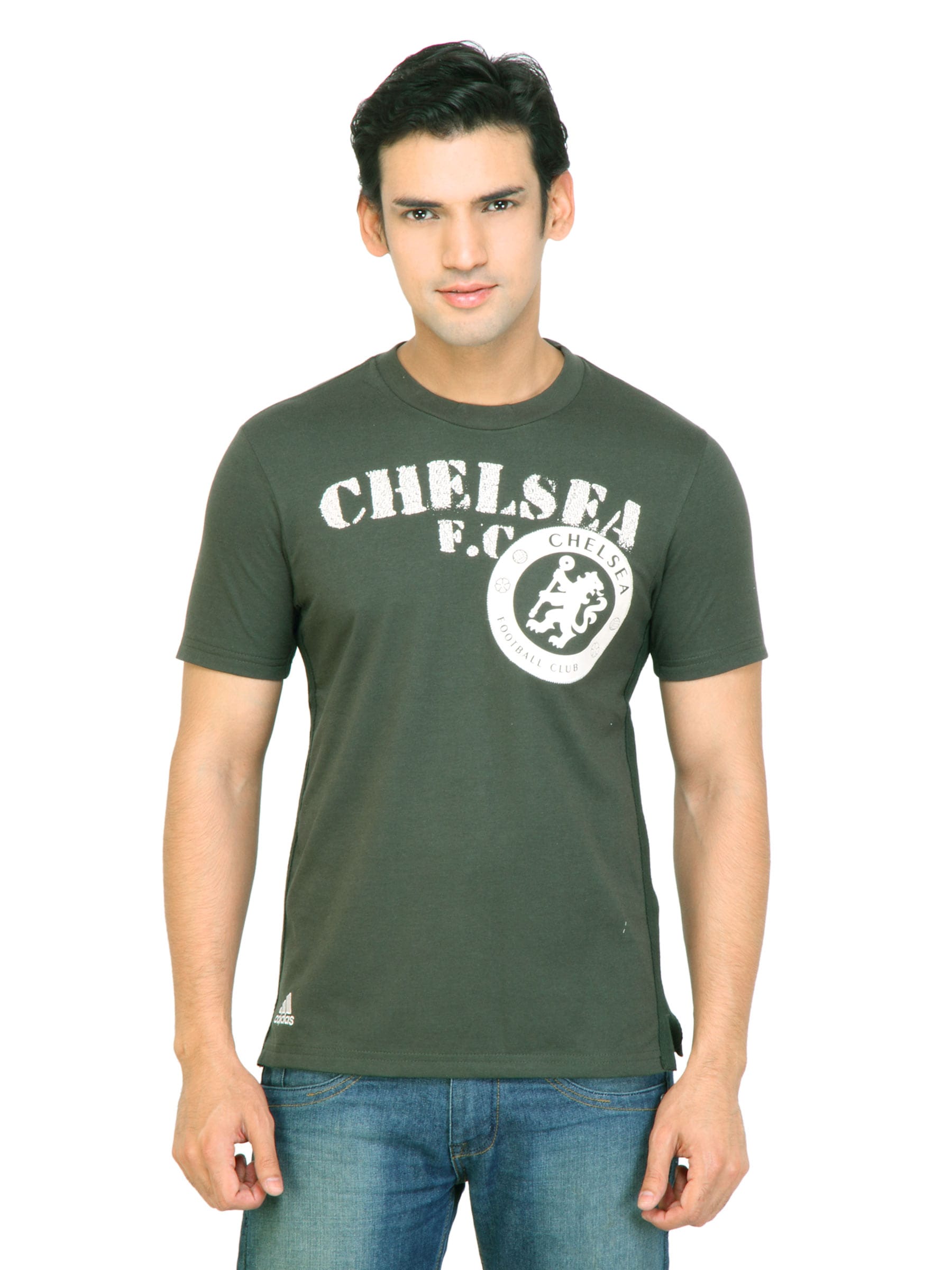 ADIDAS Men Printed Olive Tshirts